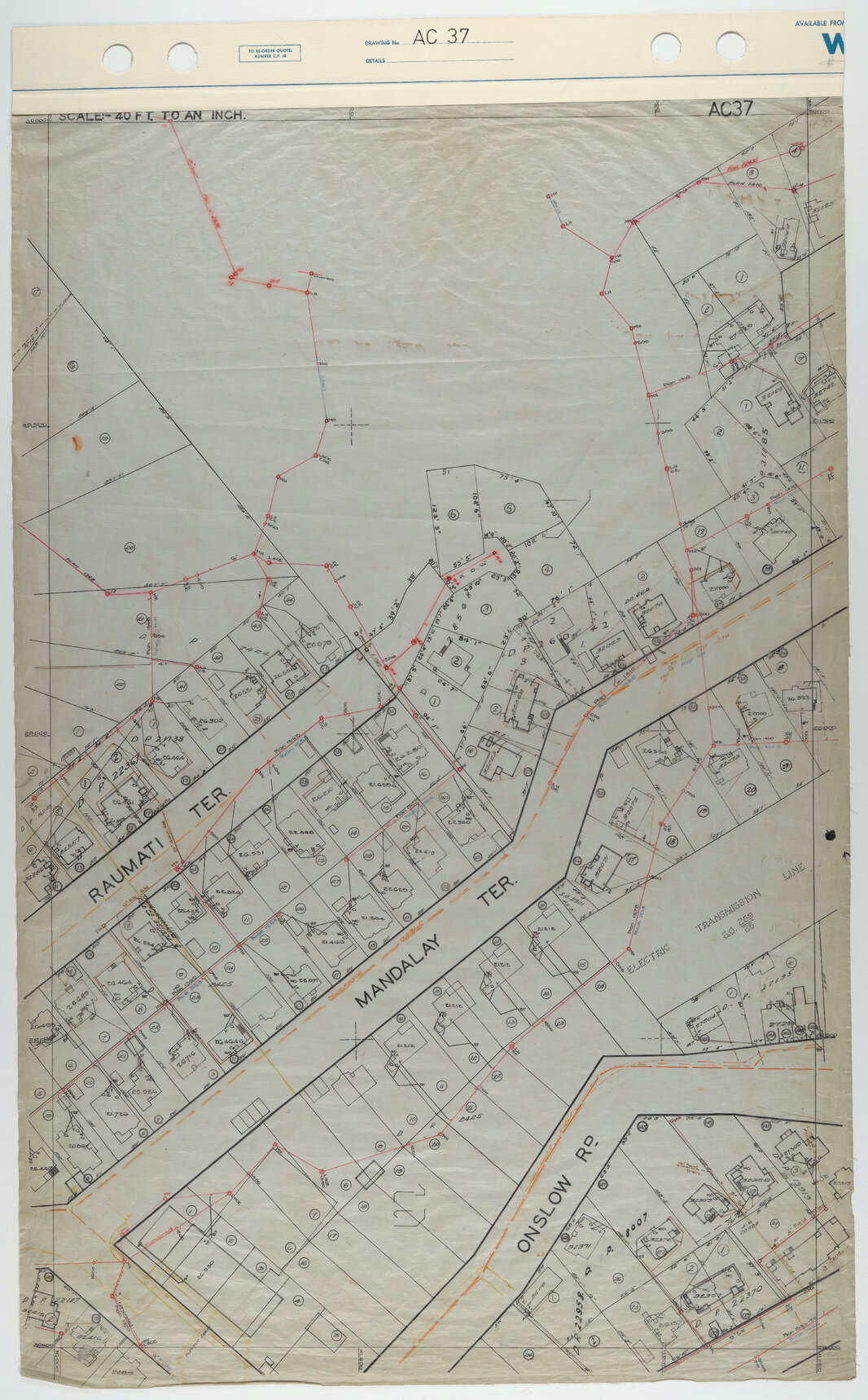 40 Foot to an Inch Record Sheet, sheet AC37