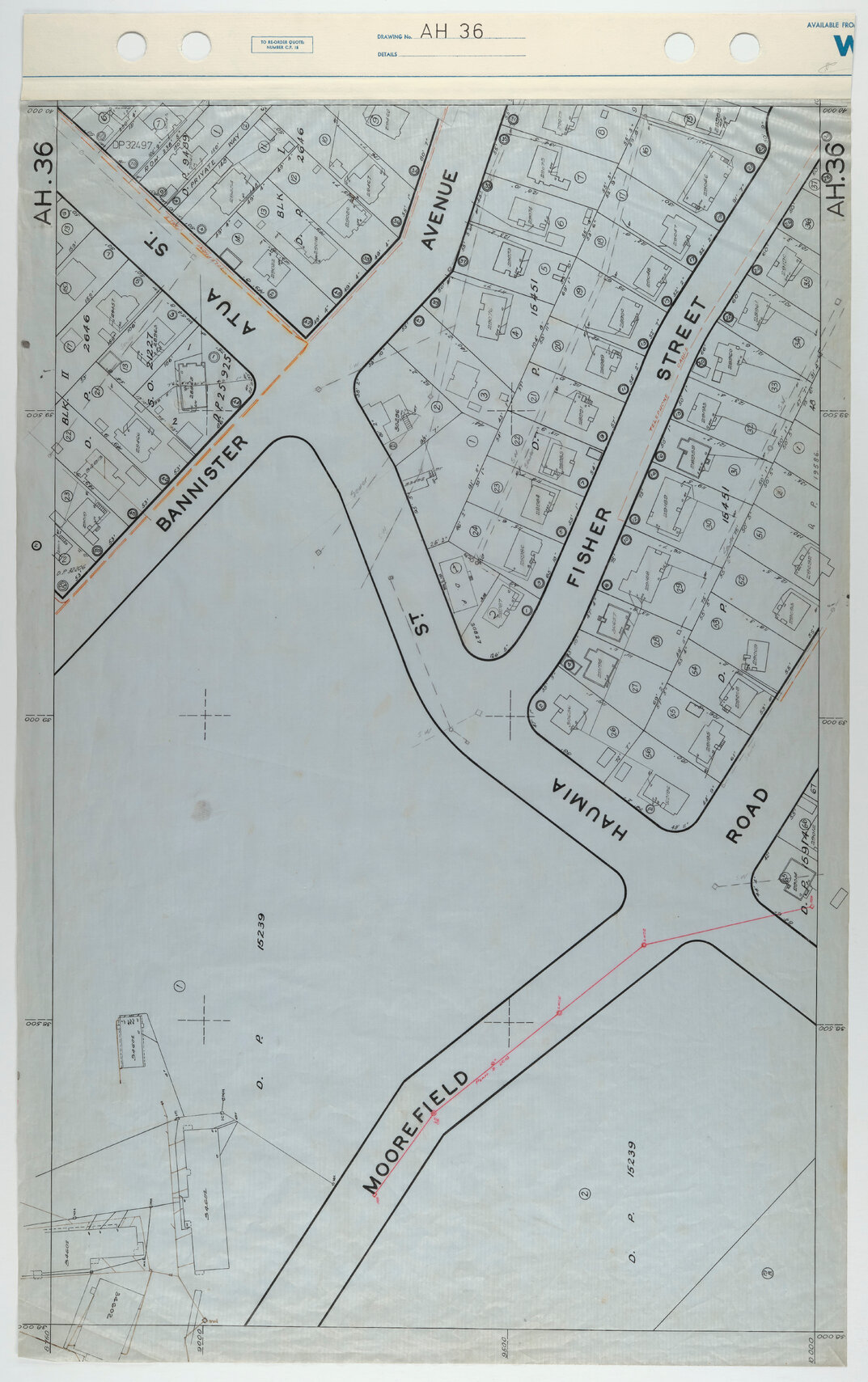 40 Foot to an Inch Record Sheet, sheet AH36