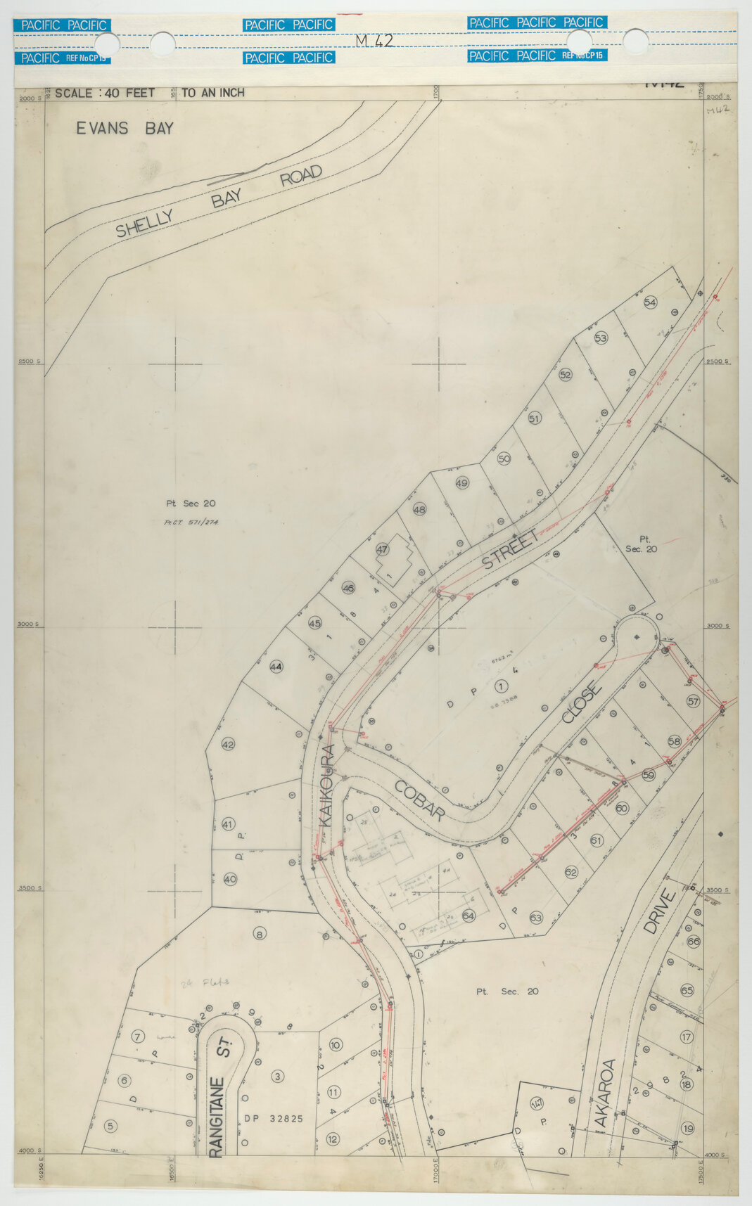 40 Foot to an Inch Record Sheet, sheet M42