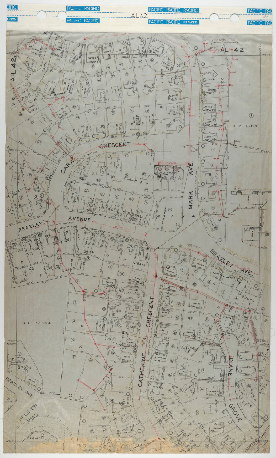 40 Foot to an Inch Record Sheet, sheet AL42