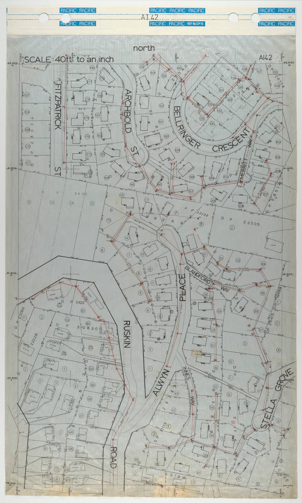40 Foot to an Inch Record Sheet, sheet AI42
