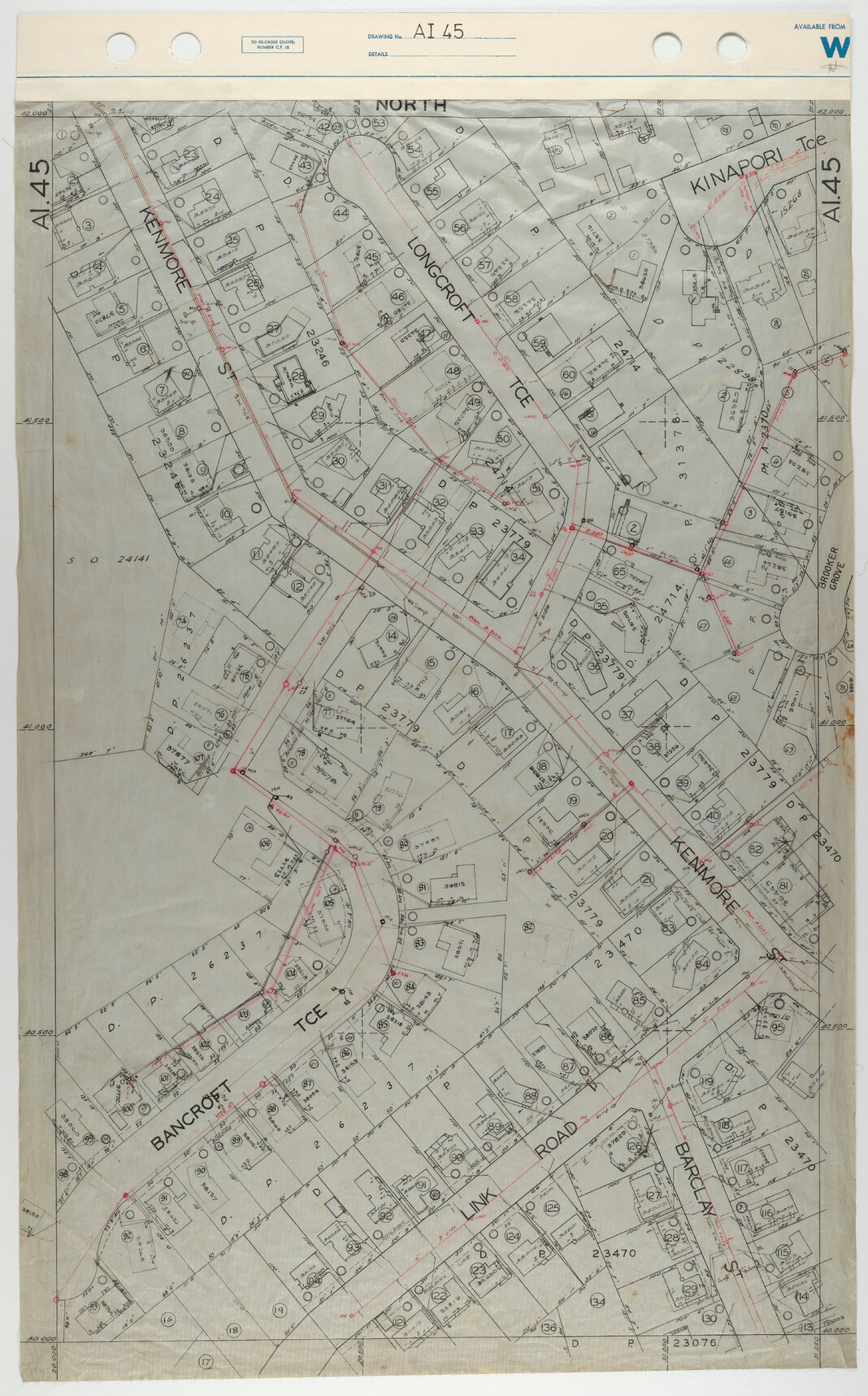 40 Foot to an Inch Record Sheet, sheet AI45