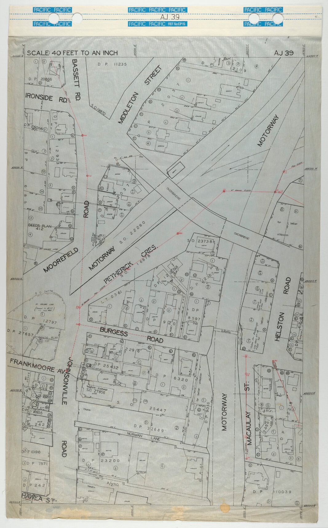 40 Foot to an Inch Record Sheet, sheet AJ39