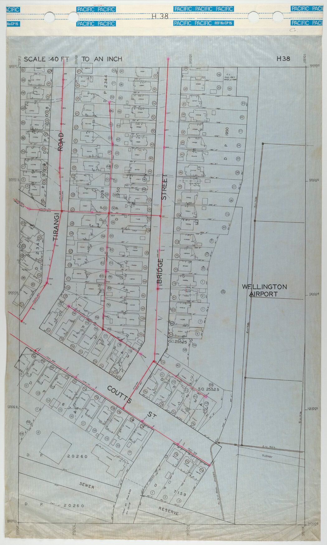 40 Foot to an Inch Record Sheet, sheet H38