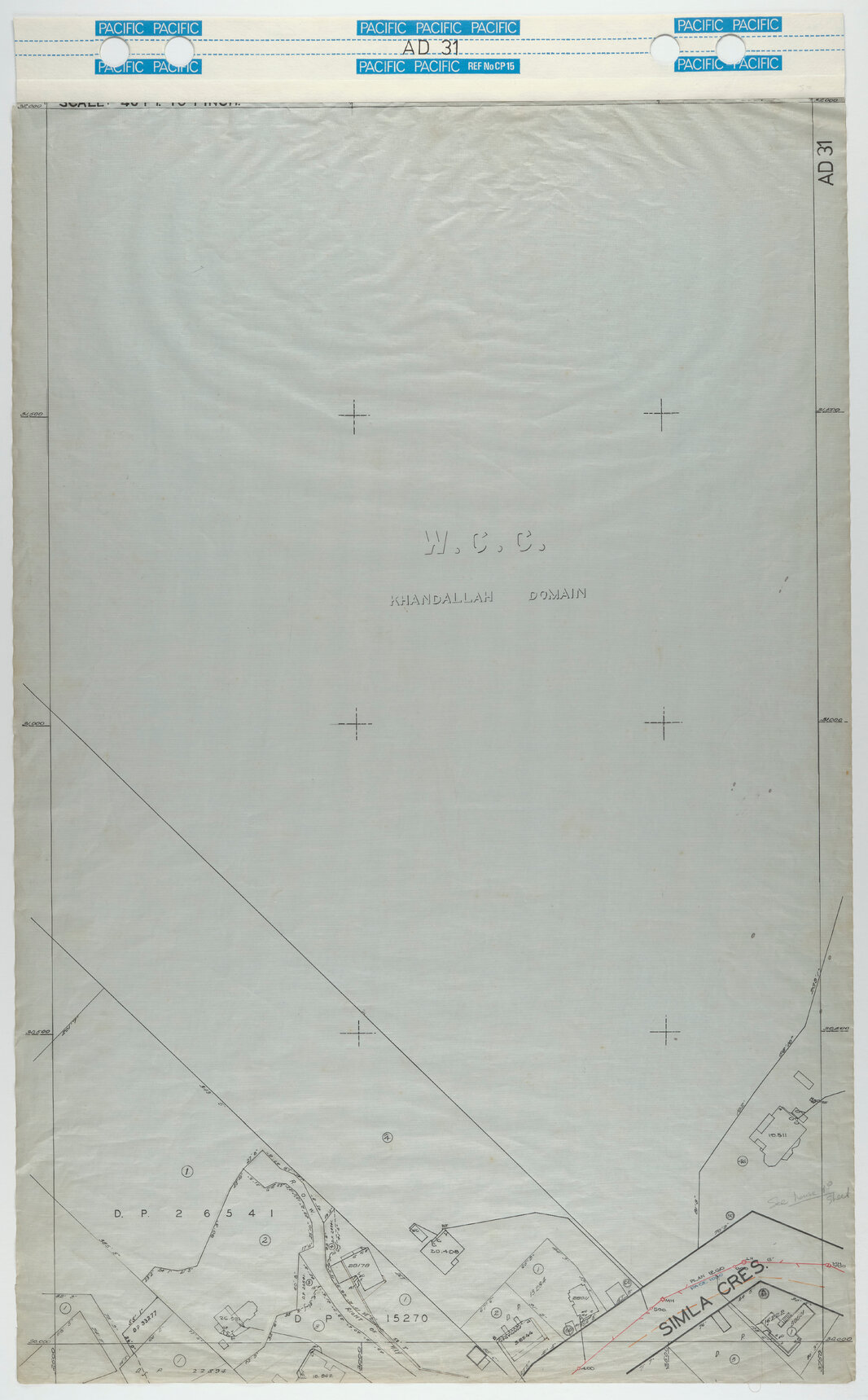 40 Foot to an Inch Record Sheet, sheet AD31