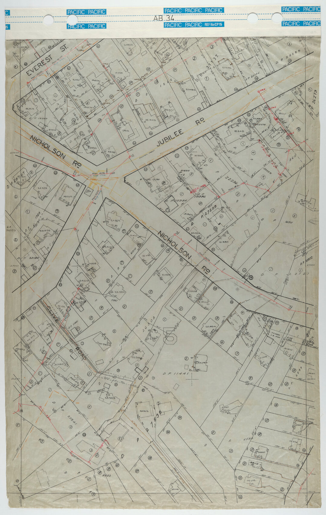 40 Foot to an Inch Record Sheet, sheet AB34