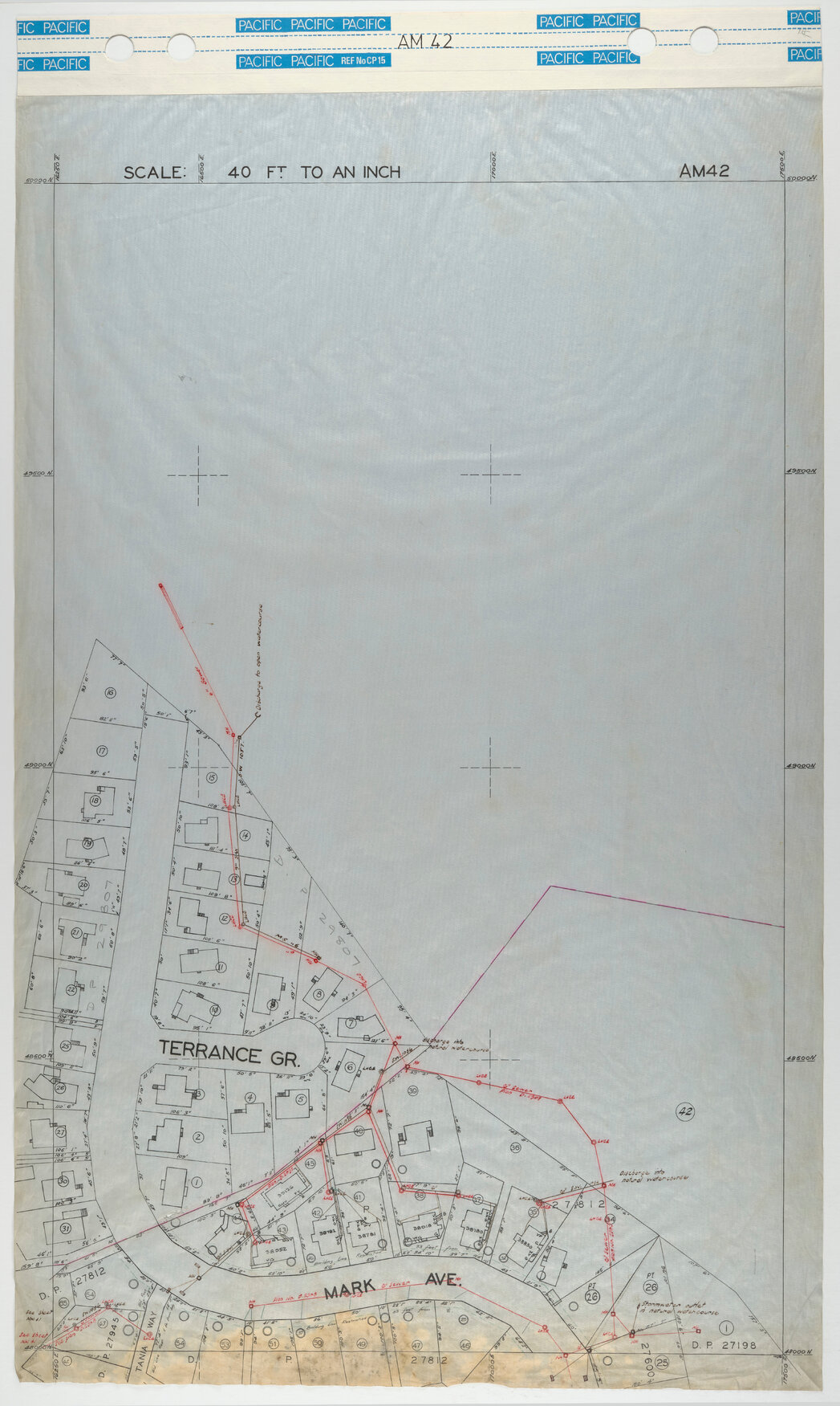 40 Foot to an Inch Record Sheet, sheet AM42