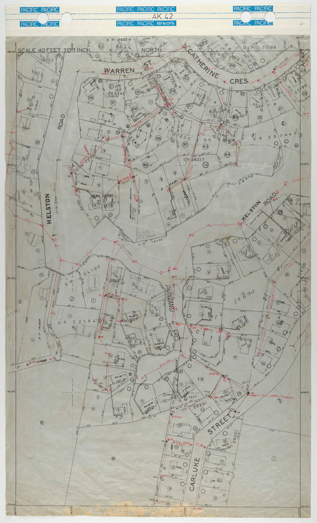 40 Foot to an Inch Record Sheet, sheet AK42