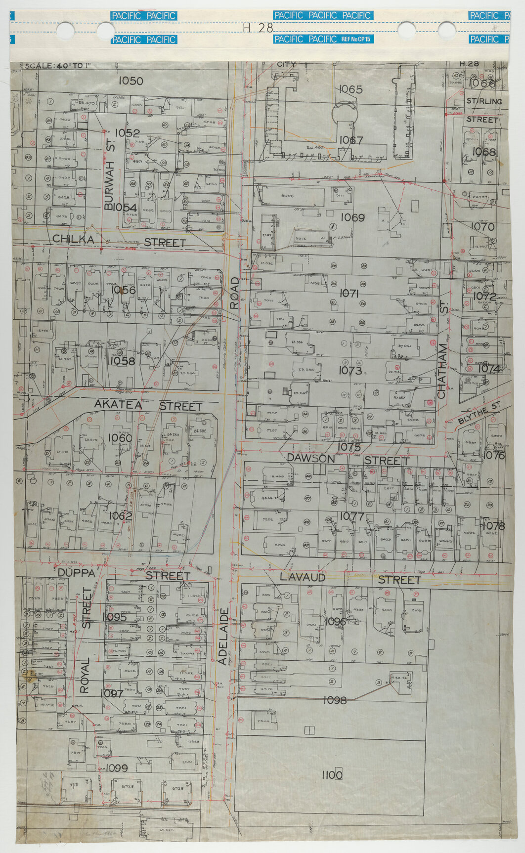 40 Foot to an Inch Record Sheet, sheet H28