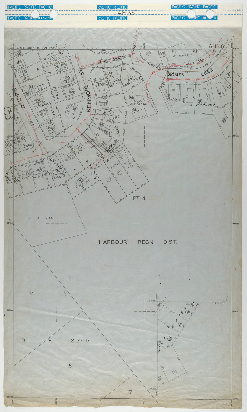 40 Foot to an Inch Record Sheet, sheet AH46
