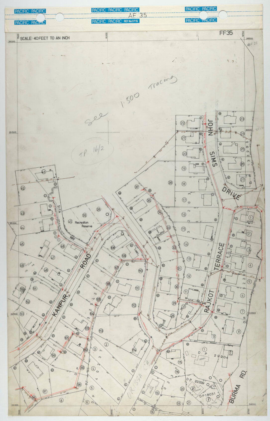 40 Foot to an Inch Record Sheet, sheet AF35