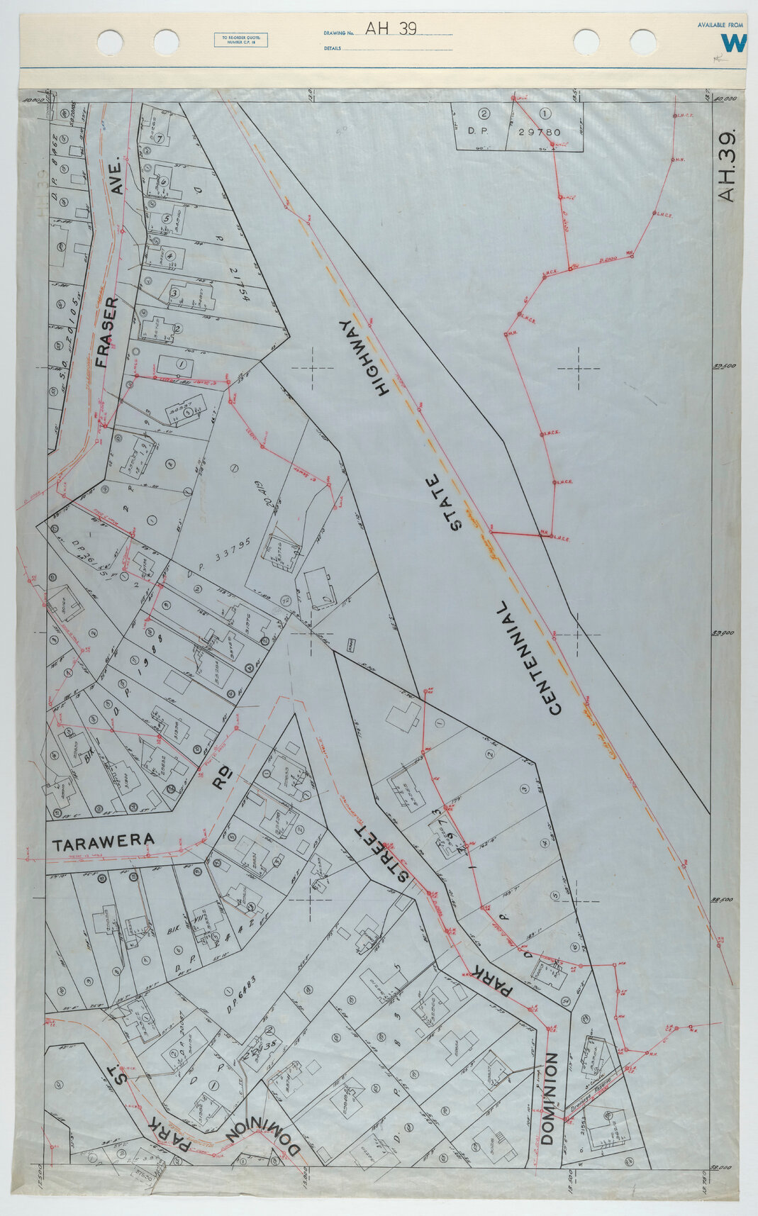 40 Foot to an Inch Record Sheet, sheet AH39