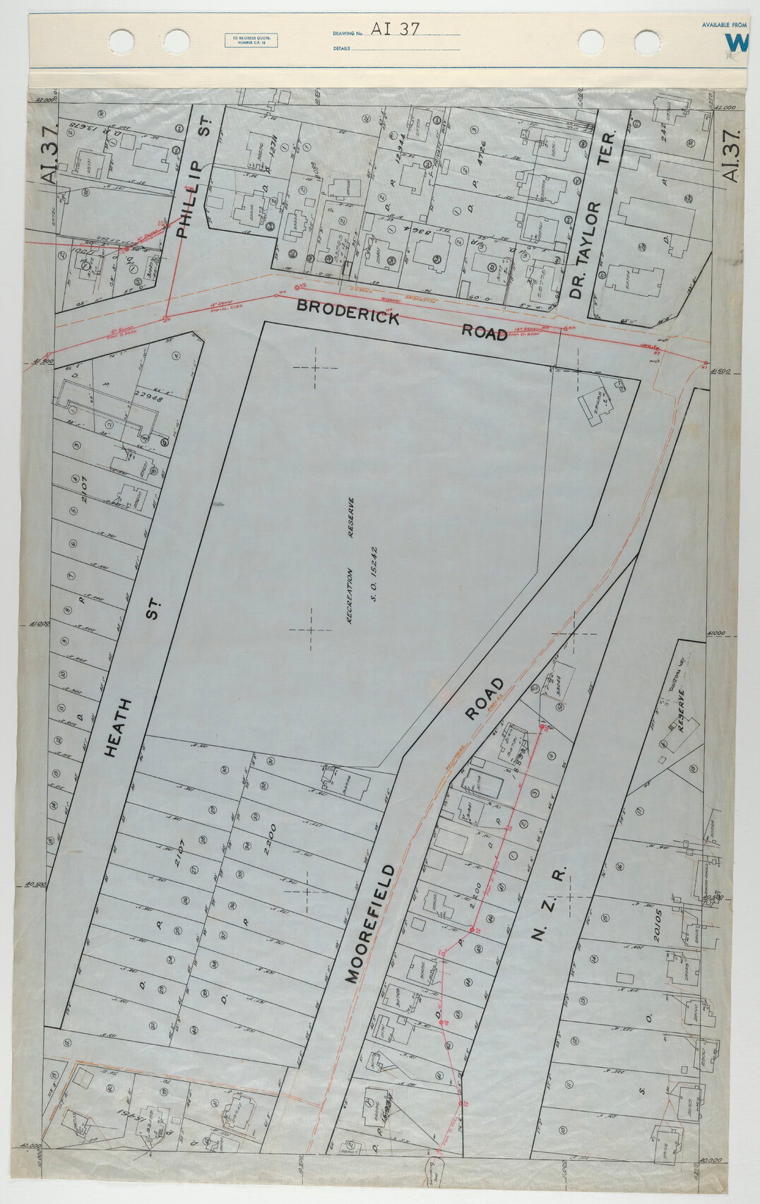 40 Foot to an Inch Record Sheet, sheet AI37