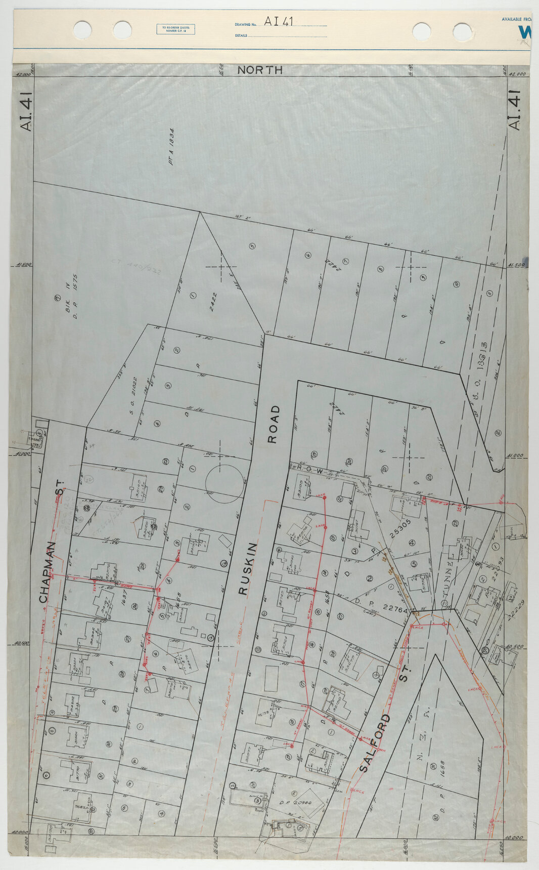 40 Foot to an Inch Record Sheet, sheet AI41