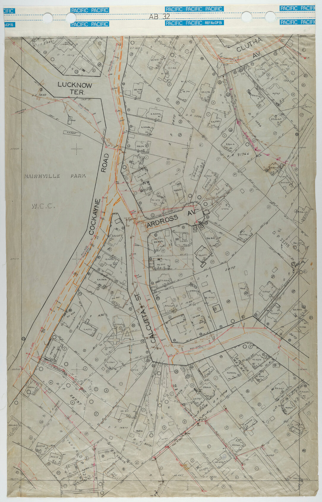40 Foot to an Inch Record Sheet, sheet AB32