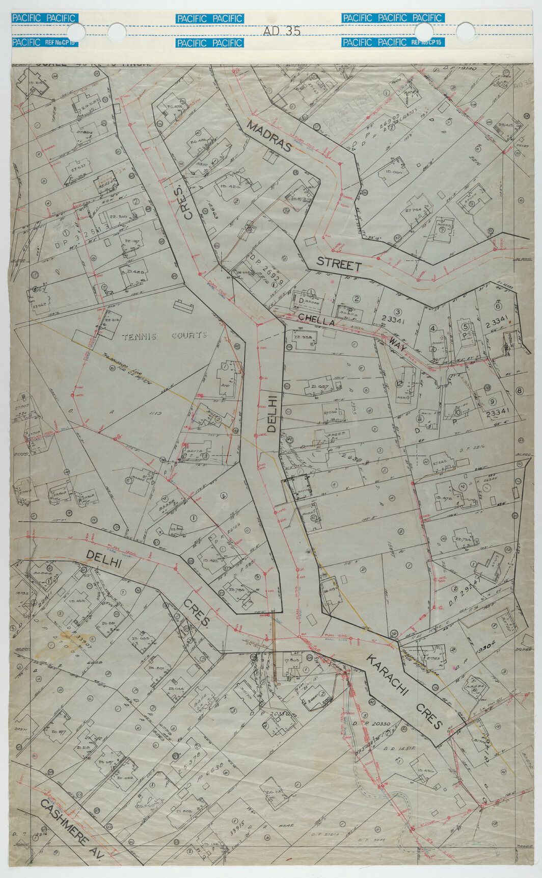 40 Foot to an Inch Record Sheet, sheet AD35
