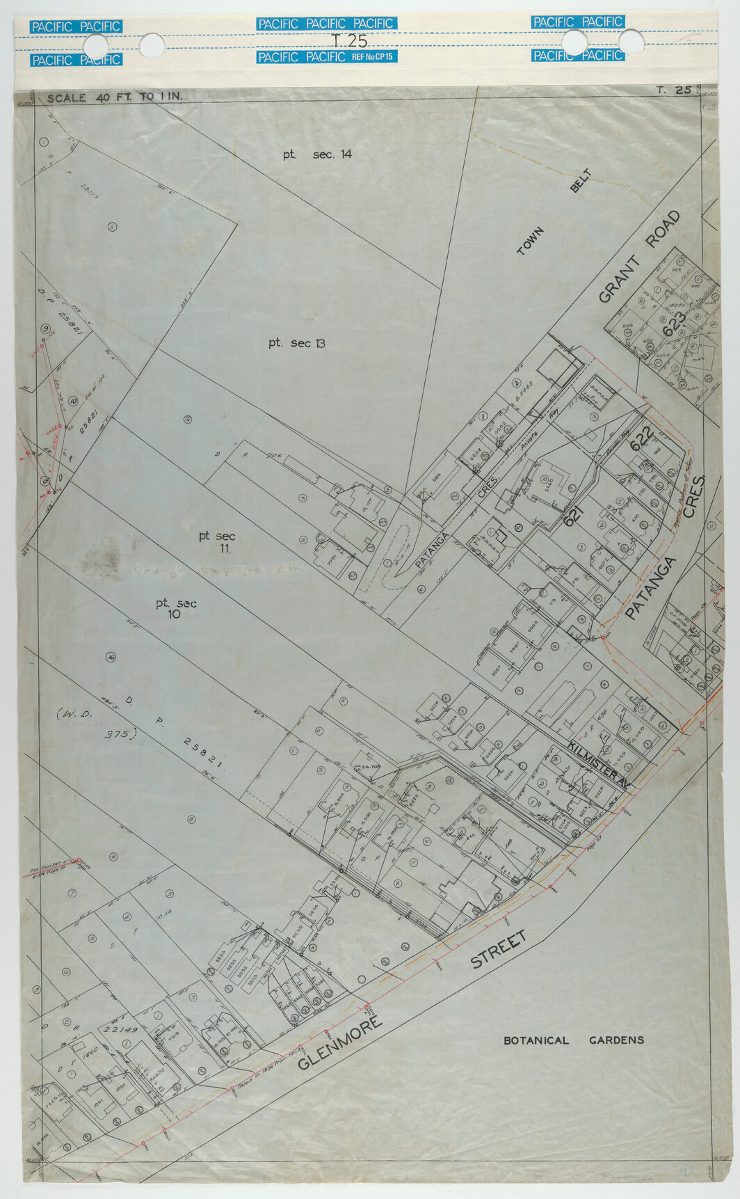 40 Foot to an Inch Record Sheet, sheet T25