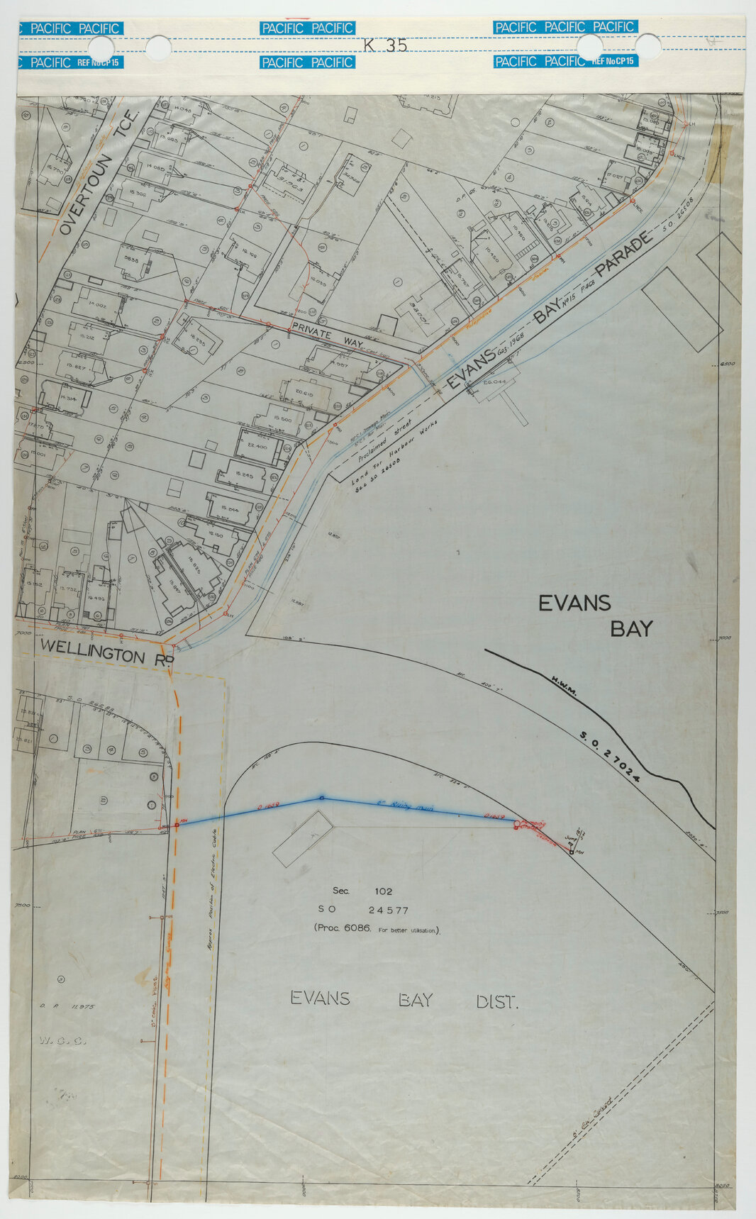 40 Foot to an Inch Record Sheet, sheet K35