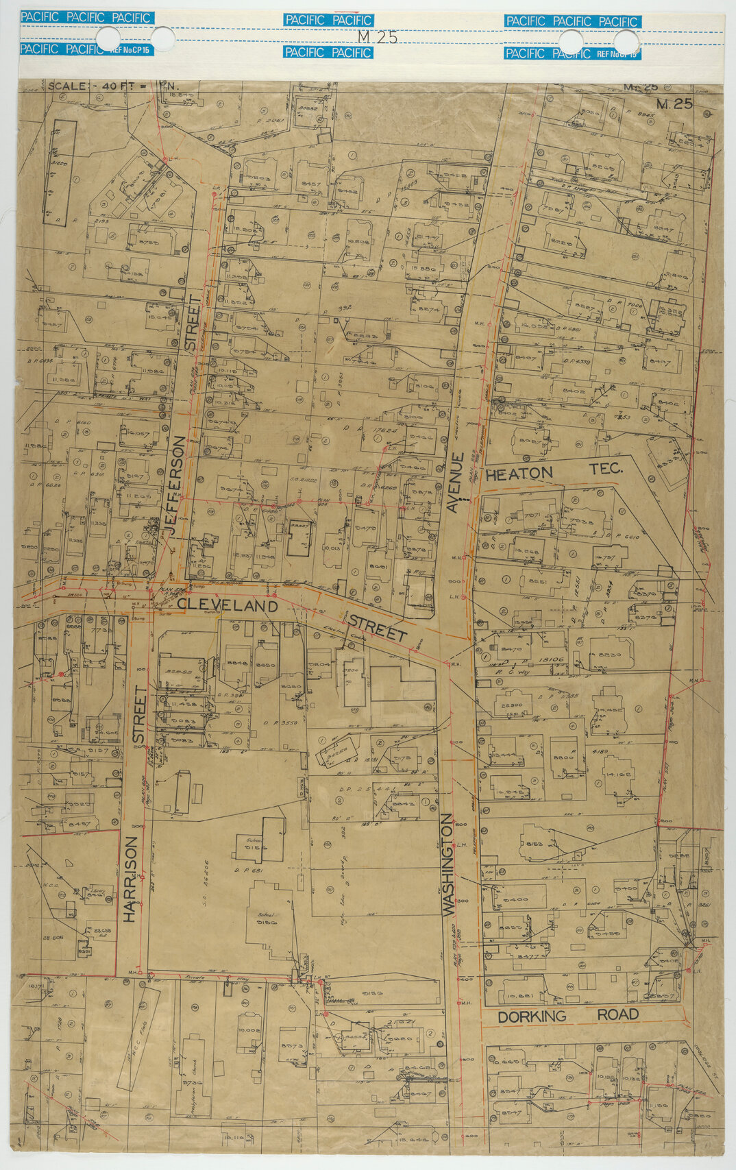 40 Foot to an Inch Record Sheet, sheet M25