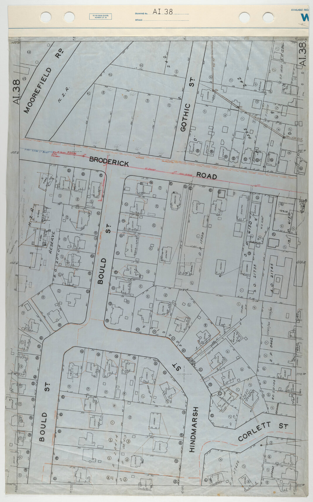40 Foot to an Inch Record Sheet, sheet AI38