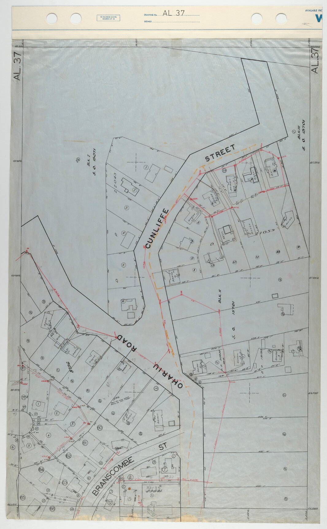 40 Foot to an Inch Record Sheet, sheet AL37