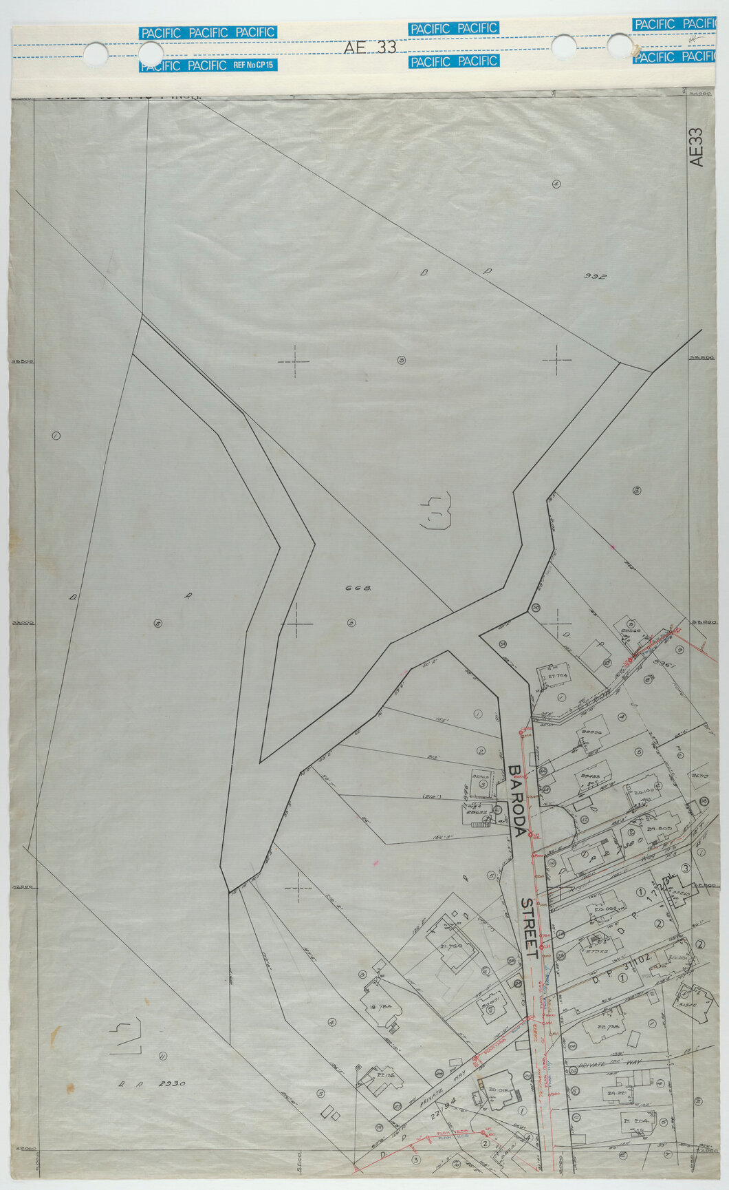 40 Foot to an Inch Record Sheet, sheet AE33