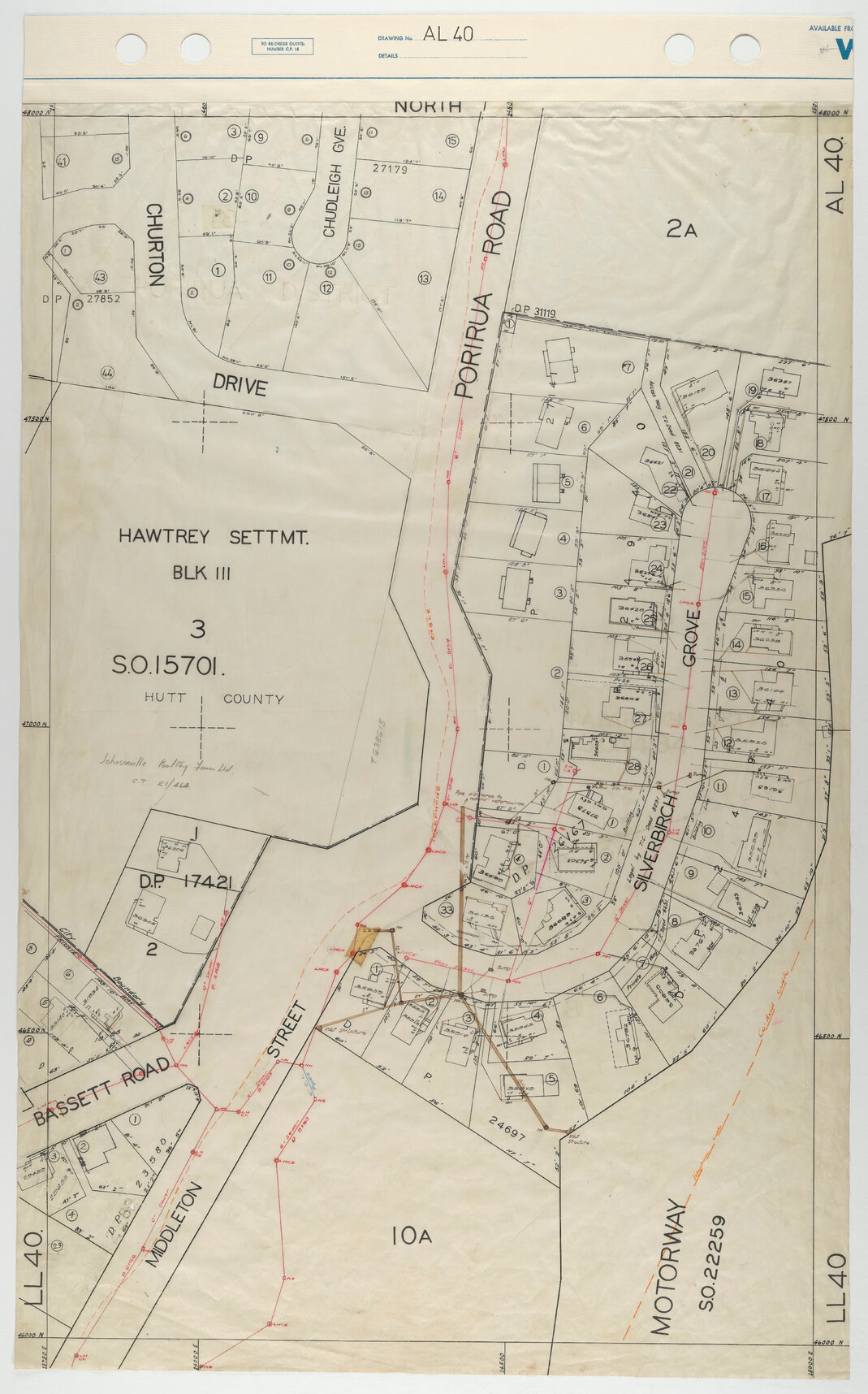 40 Foot to an Inch Record Sheet, sheet AL40