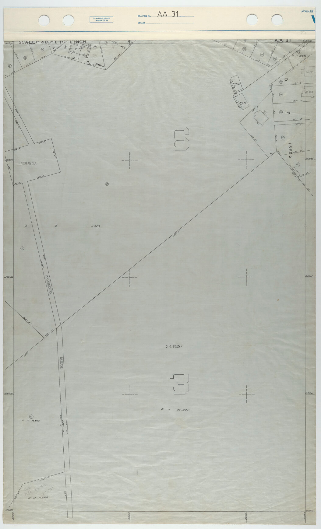 40 Foot to an Inch Record Sheet, sheet AA31