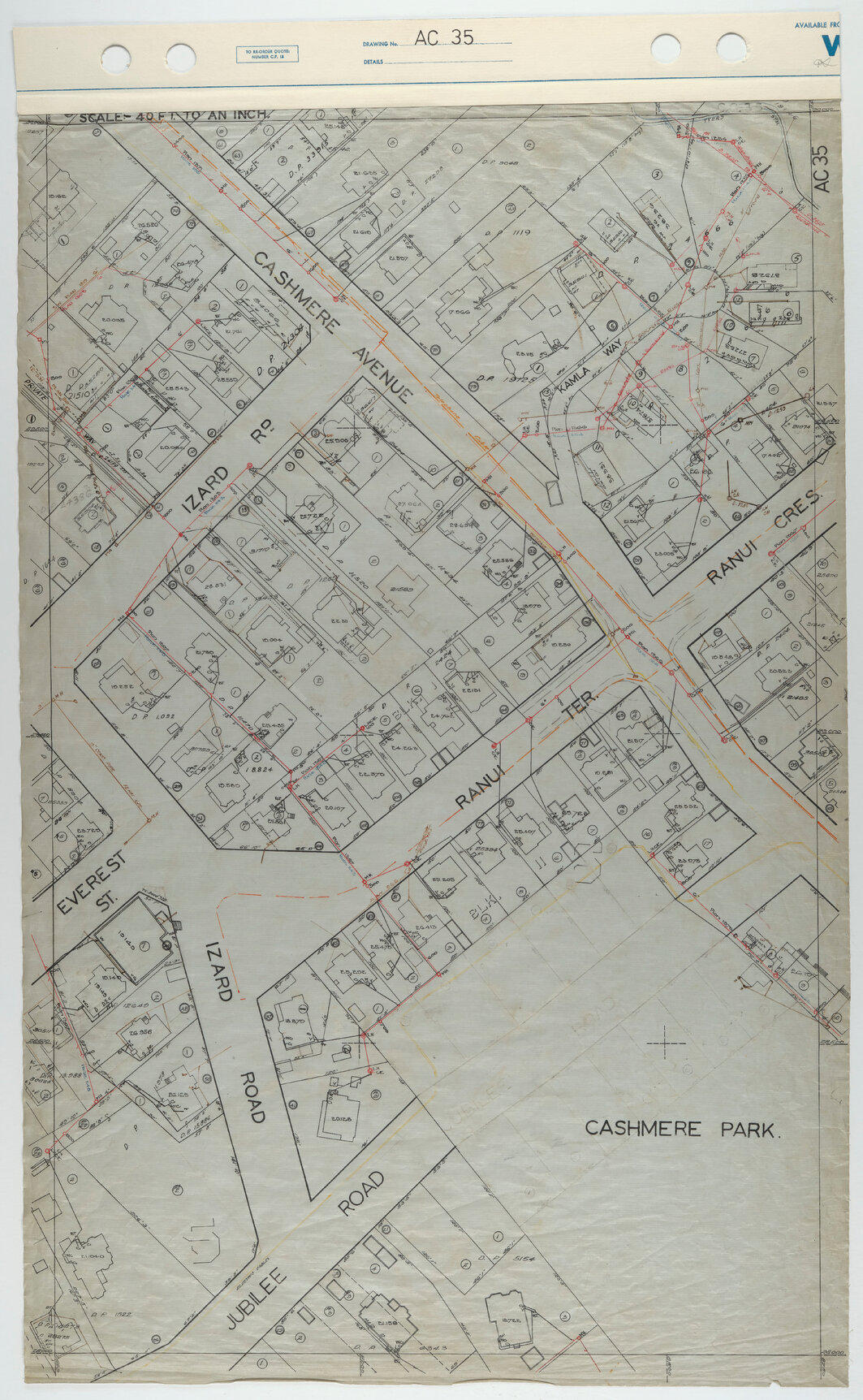 40 Foot to an Inch Record Sheet, sheet AC35