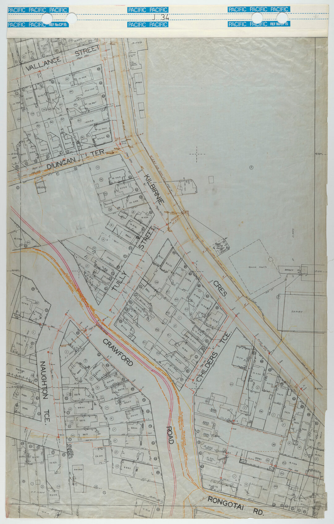 40 Foot to an Inch Record Sheet, sheet J34