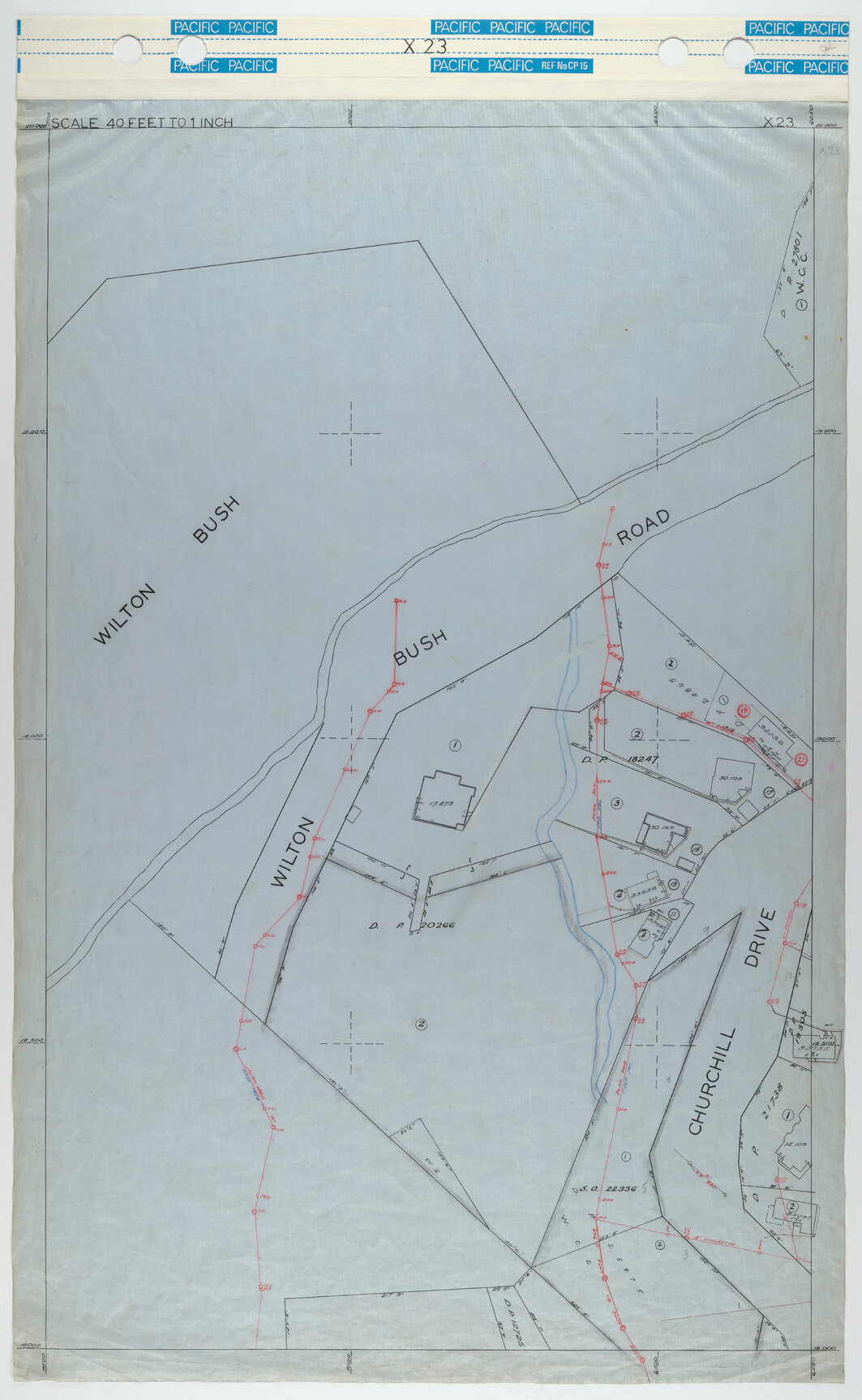 40 Foot to an Inch Record Sheet, sheet X23