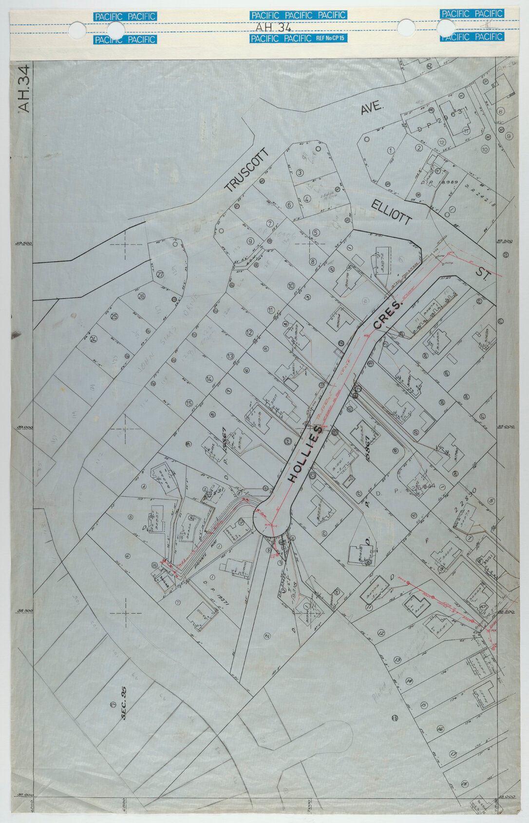 40 Foot to an Inch Record Sheet, sheet AH34