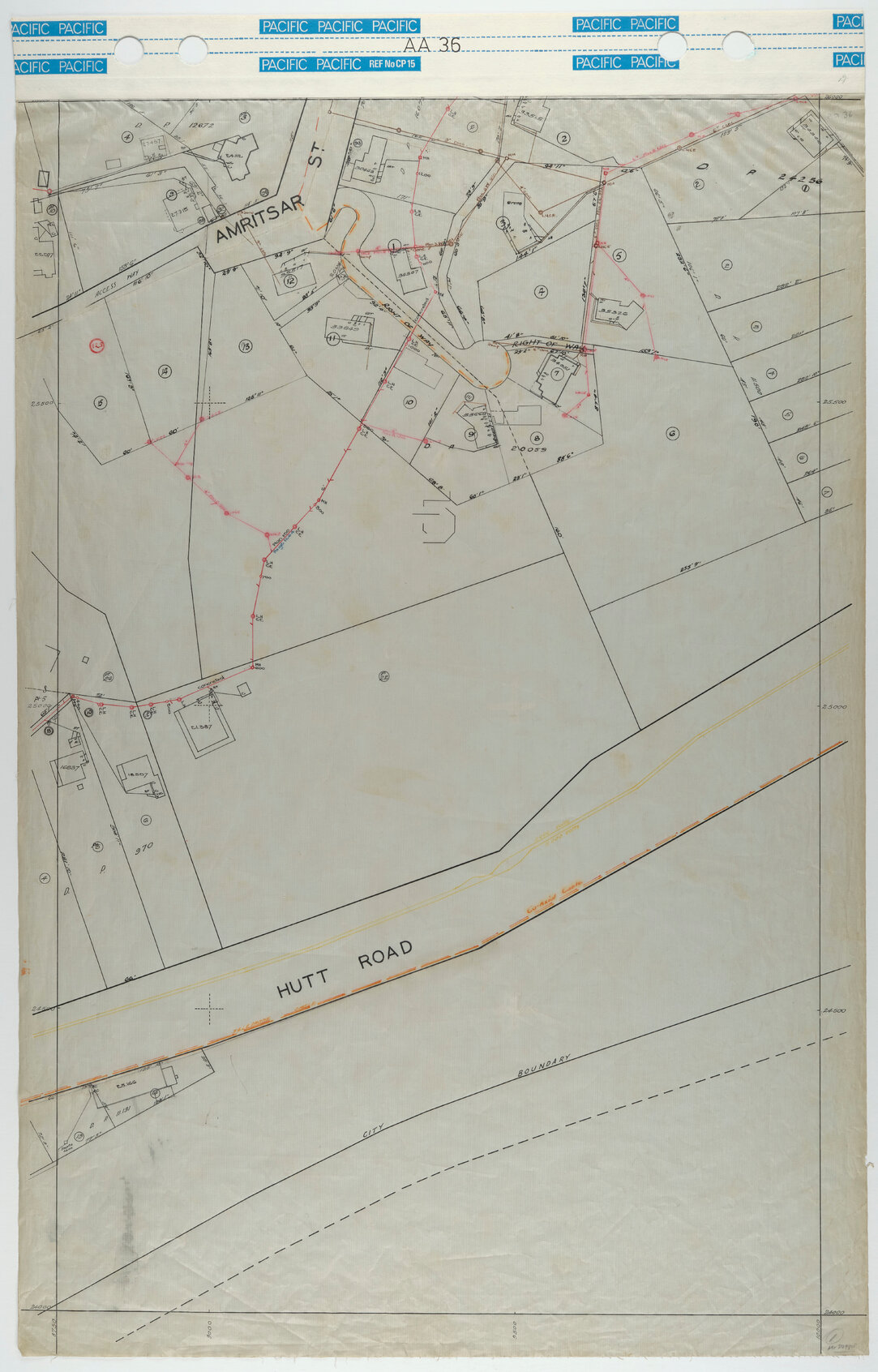 40 Foot to an Inch Record Sheet, sheet AA36