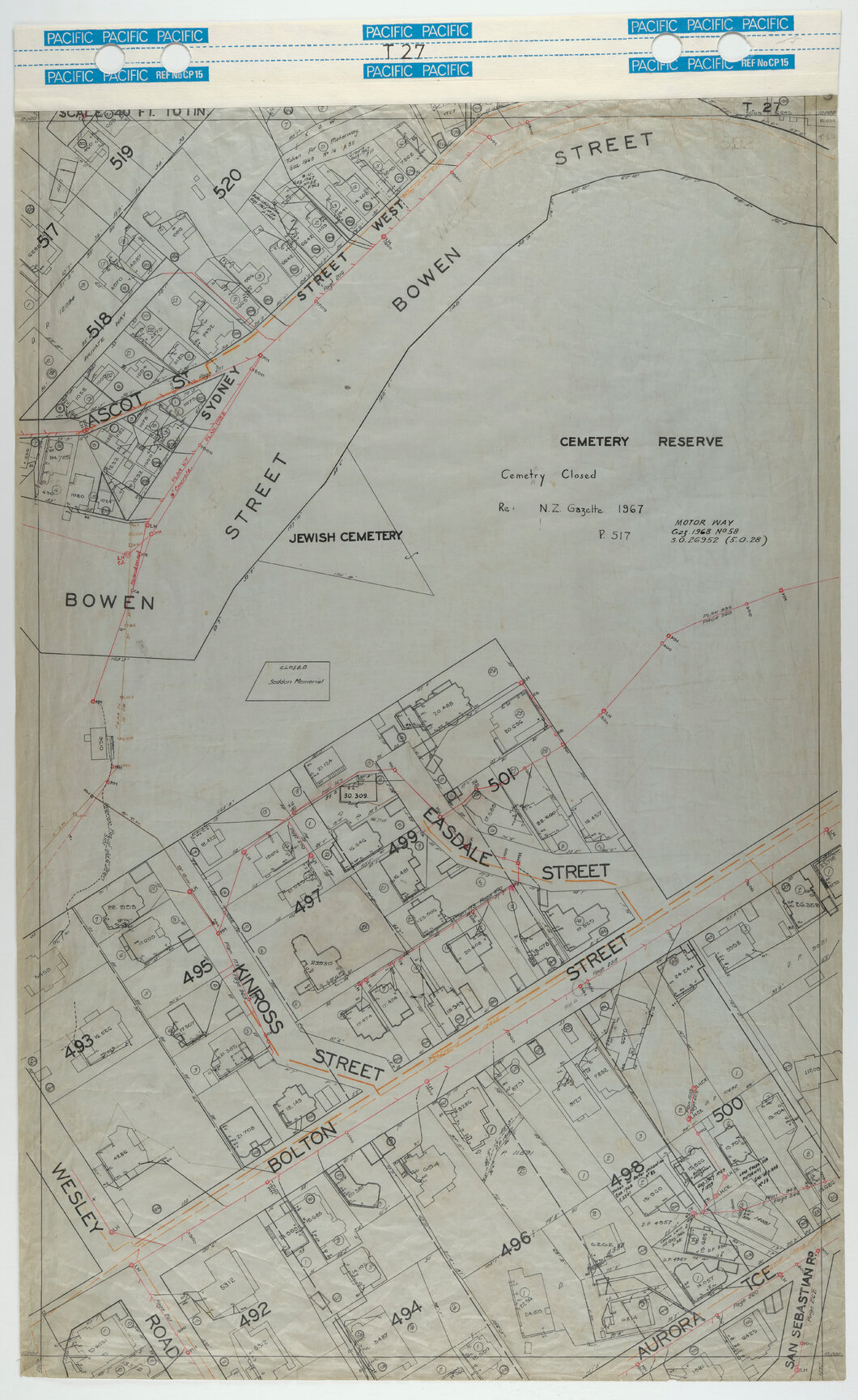 40 Foot to an Inch Record Sheet, sheet T27