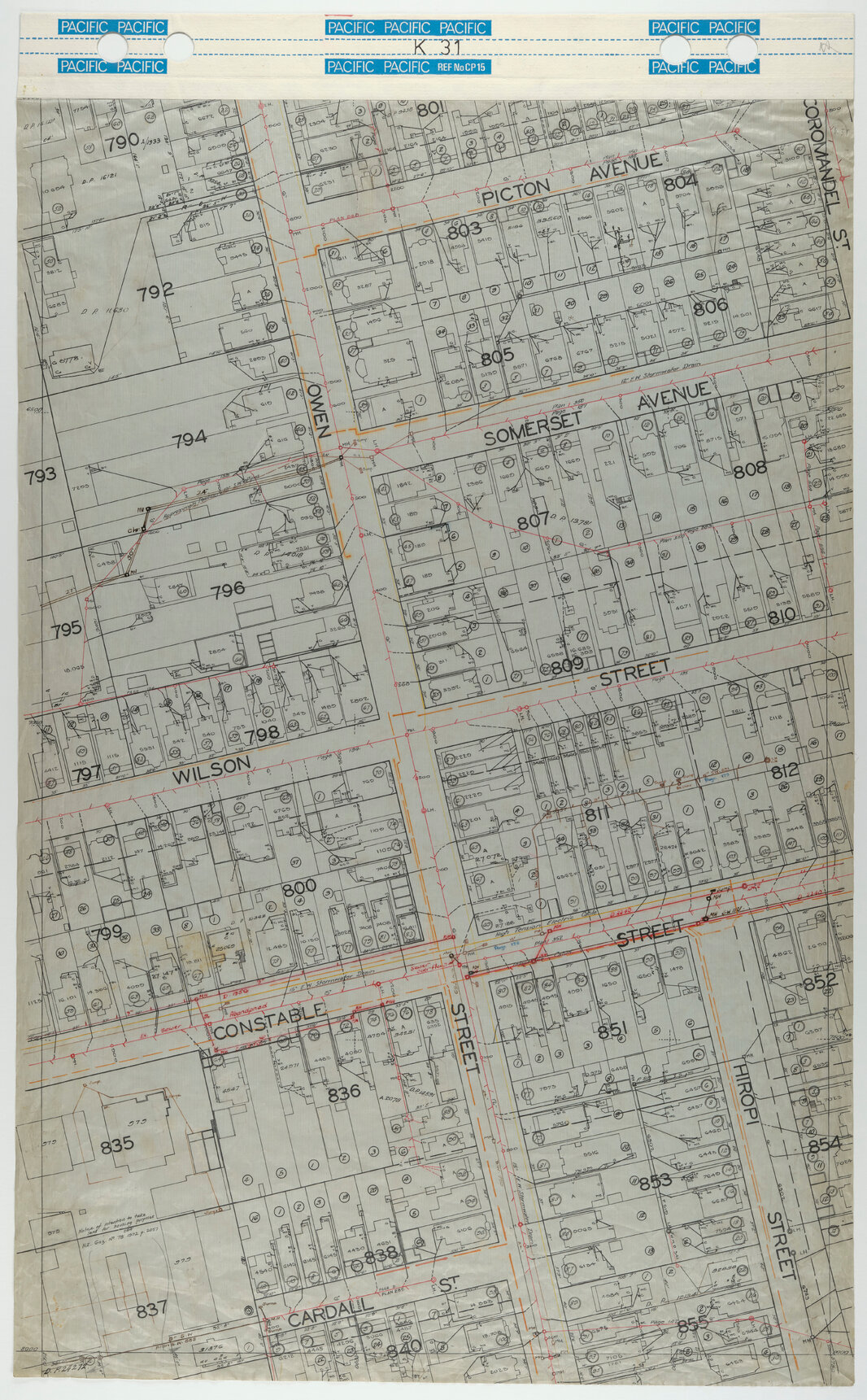 40 Foot to an Inch Record Sheet, sheet K31