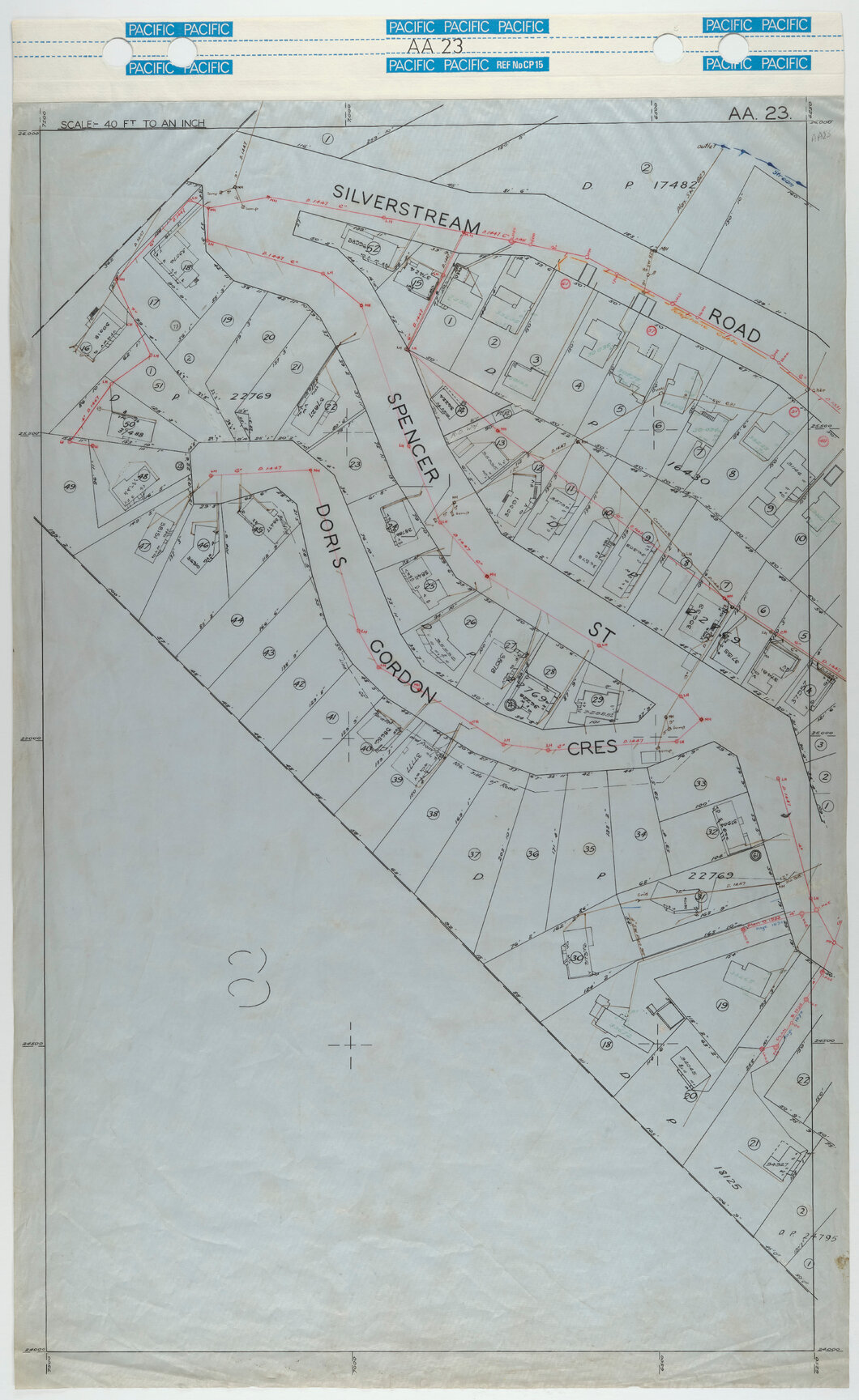 40 Foot to an Inch Record Sheet, sheet AA23