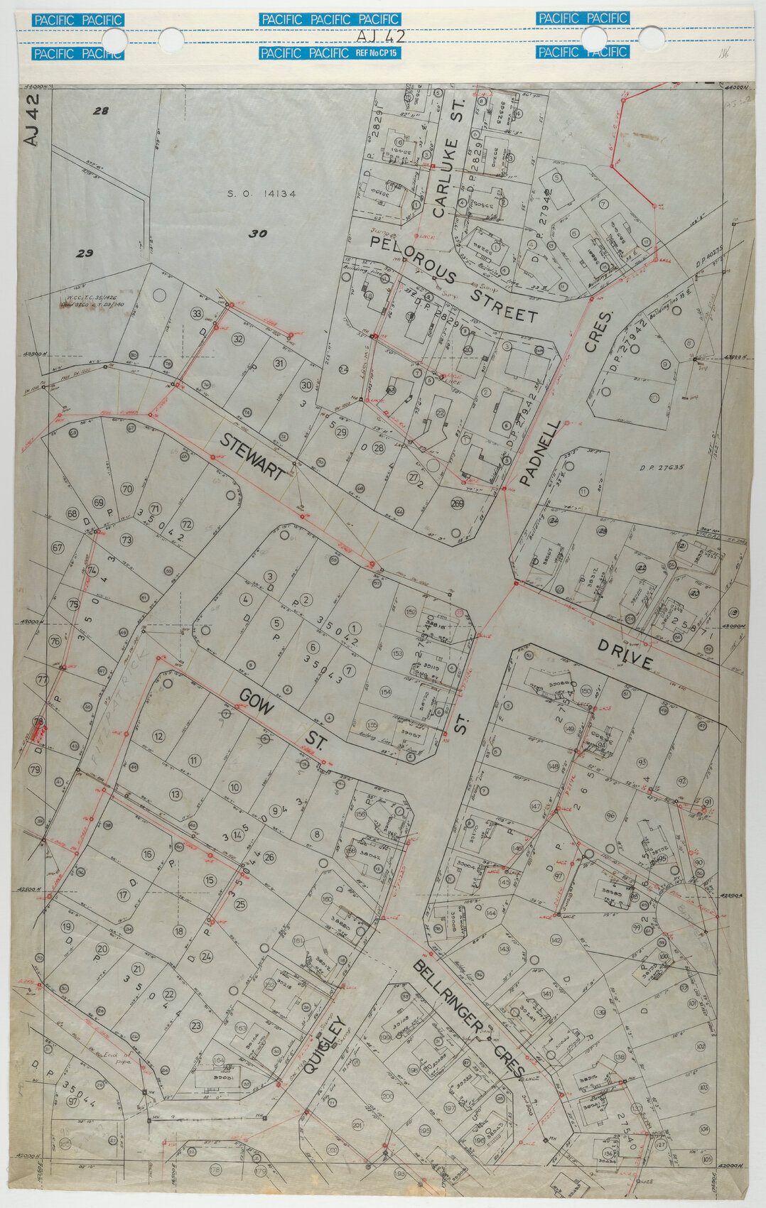 40 Foot to an Inch Record Sheet, sheet AJ42