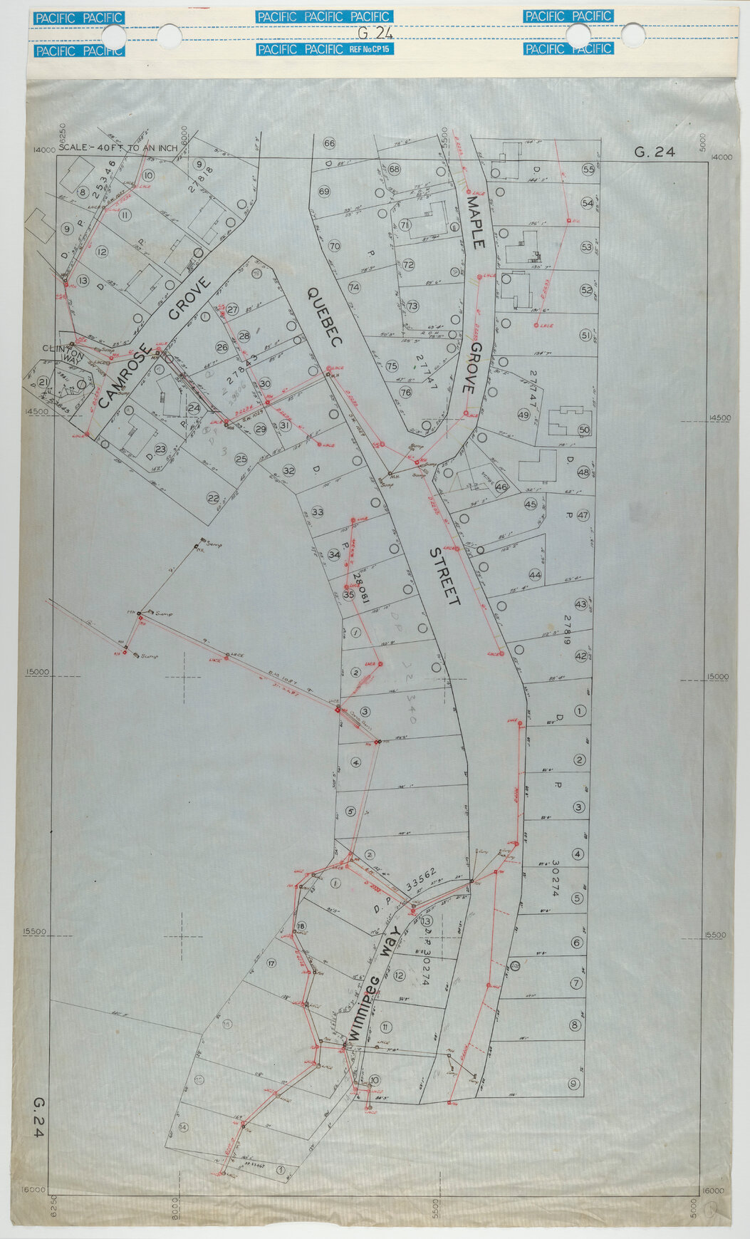 40 Foot to an Inch Record Sheet, sheet G24