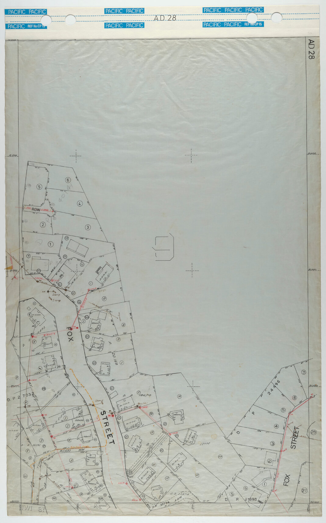 40 Foot to an Inch Record Sheet, sheet AD28