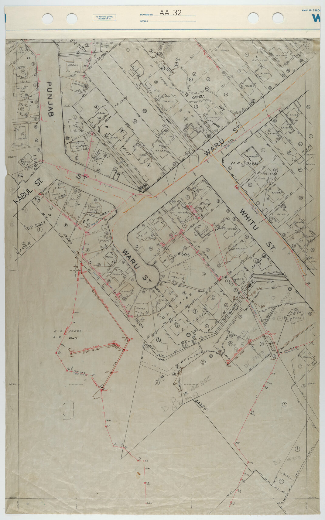 40 Foot to an Inch Record Sheet, sheet AA32