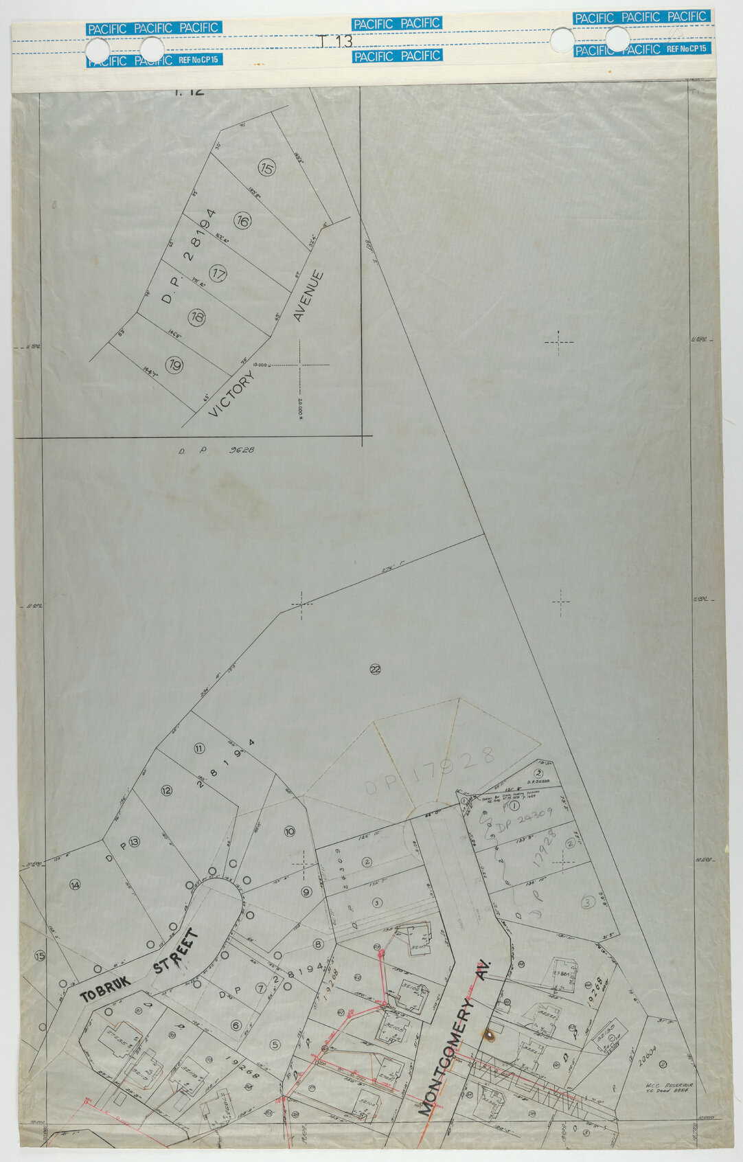 40 Foot to an Inch Record Sheet, sheet T13