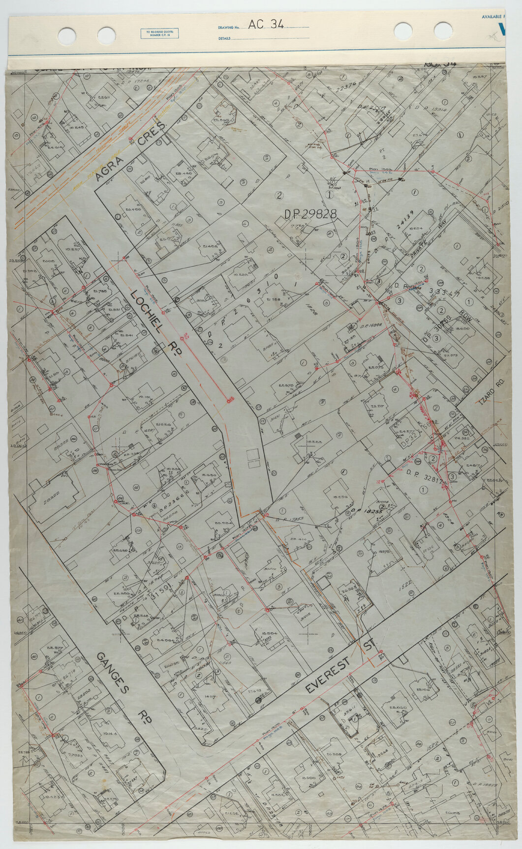 40 Foot to an Inch Record Sheet, sheet AC34