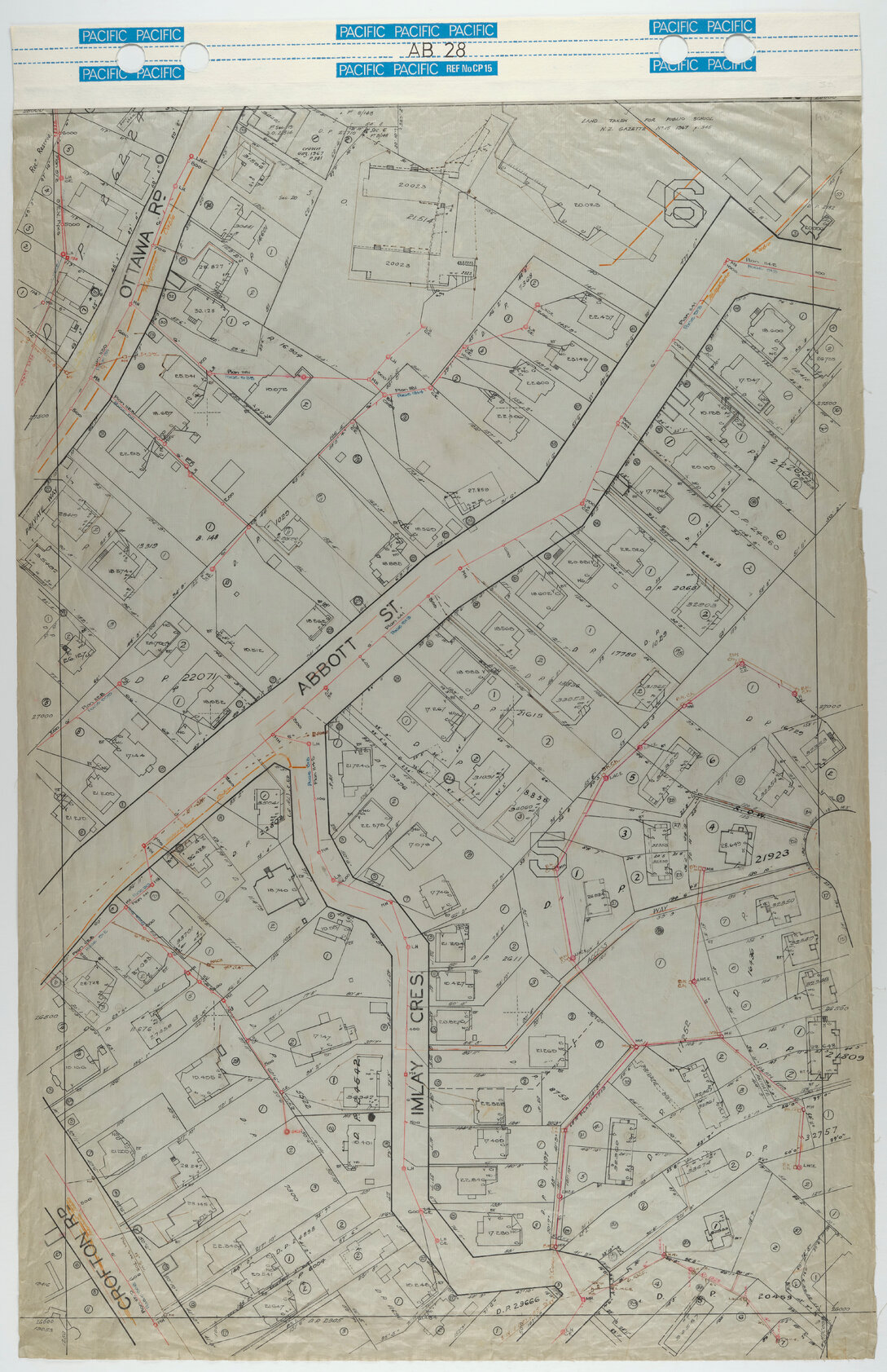 40 Foot to an Inch Record Sheet, sheet AB28