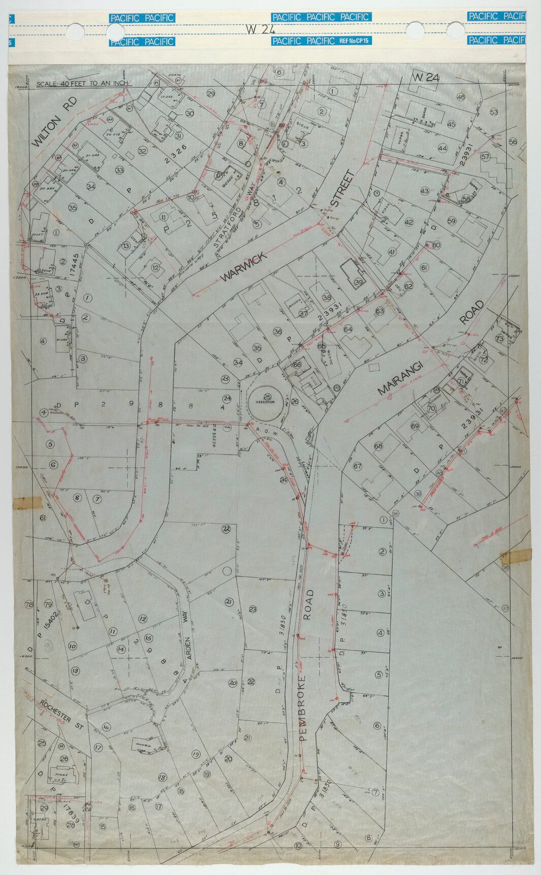 40 Foot to an Inch Record Sheet, sheet W24