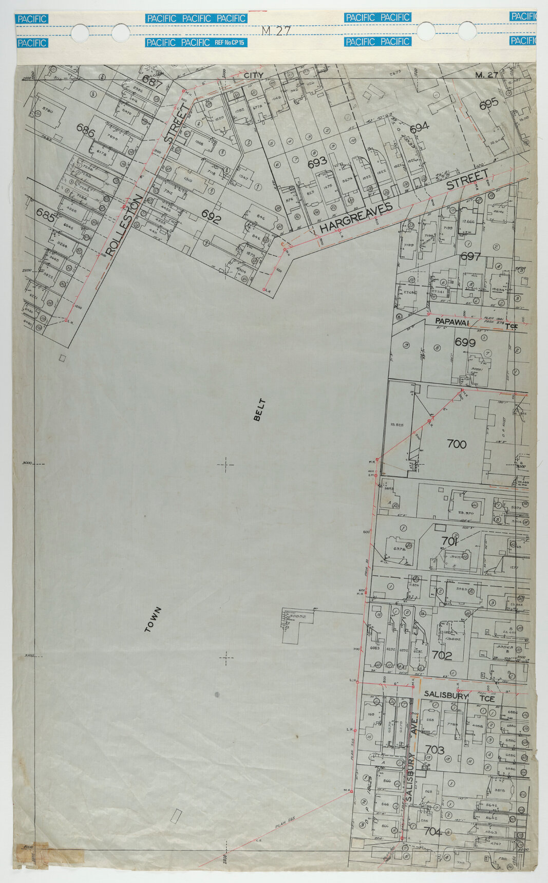 40 Foot to an Inch Record Sheet, sheet M27
