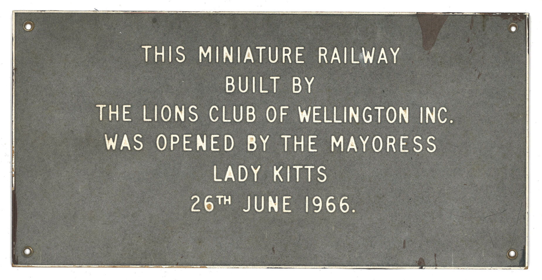 Zoo plaque miniature railway