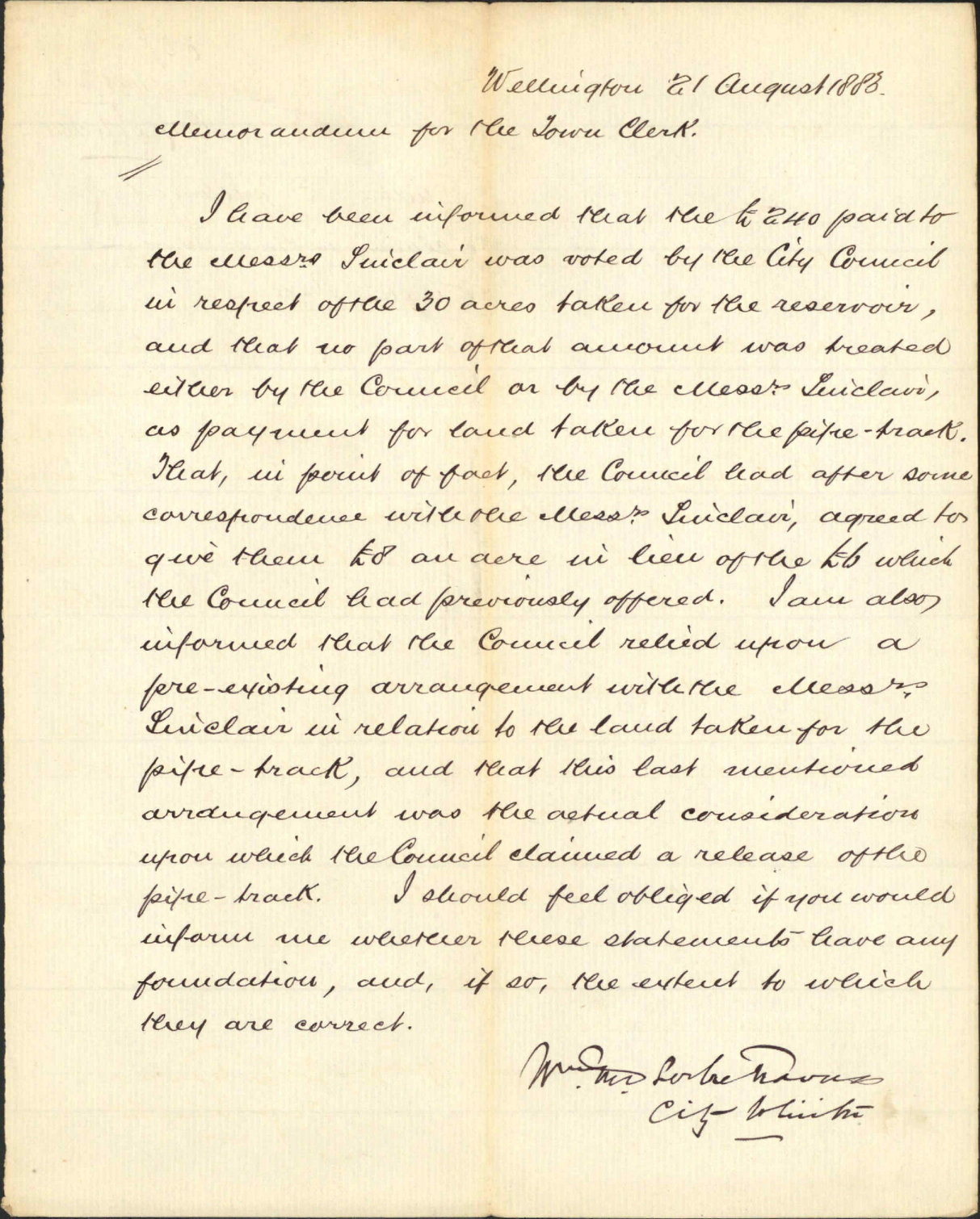 Further regarding settlement of claims in account of Wainui water race - City Solicitor