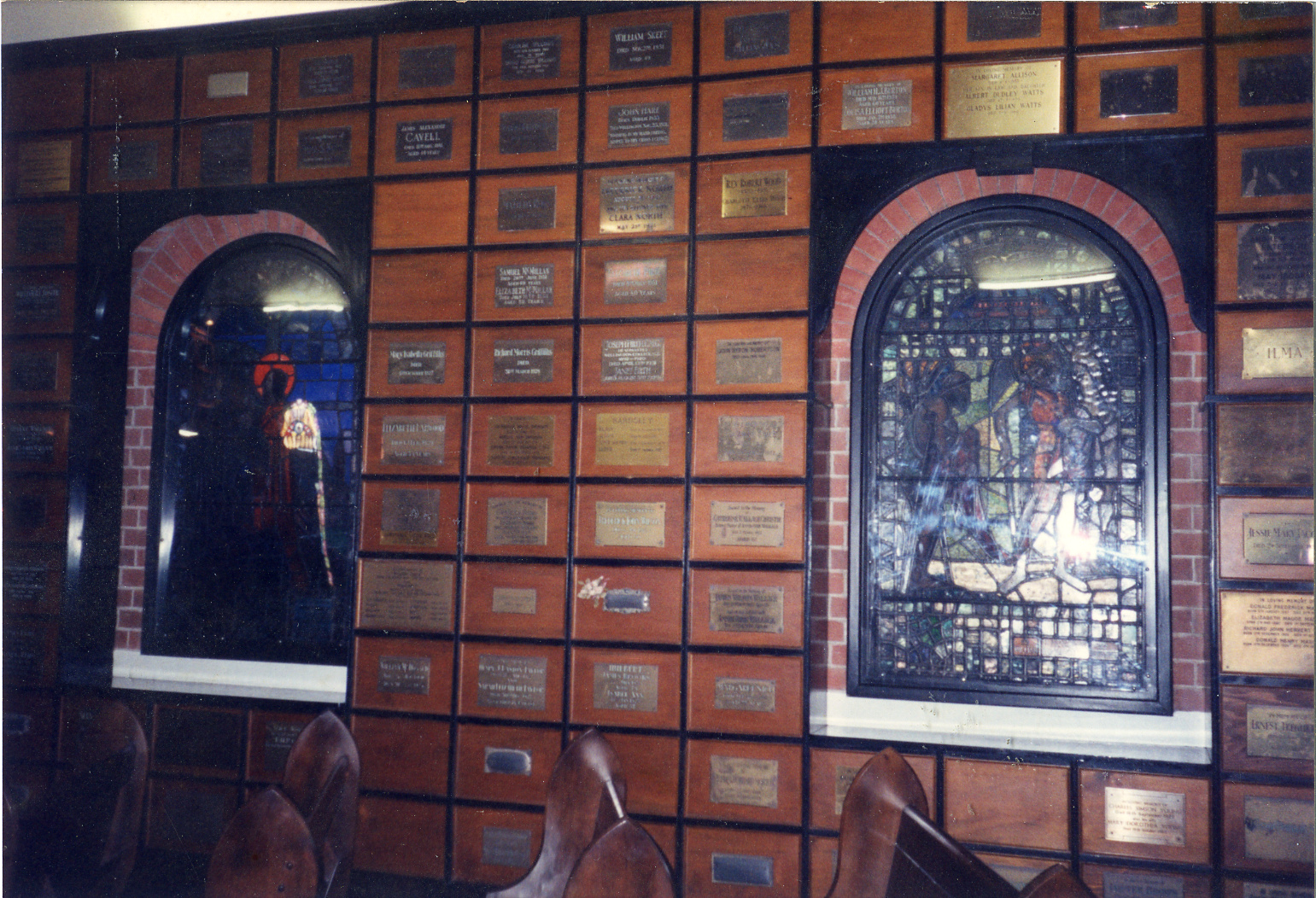 Karori Cemetery, Karori Chapel interior showing niches 1991