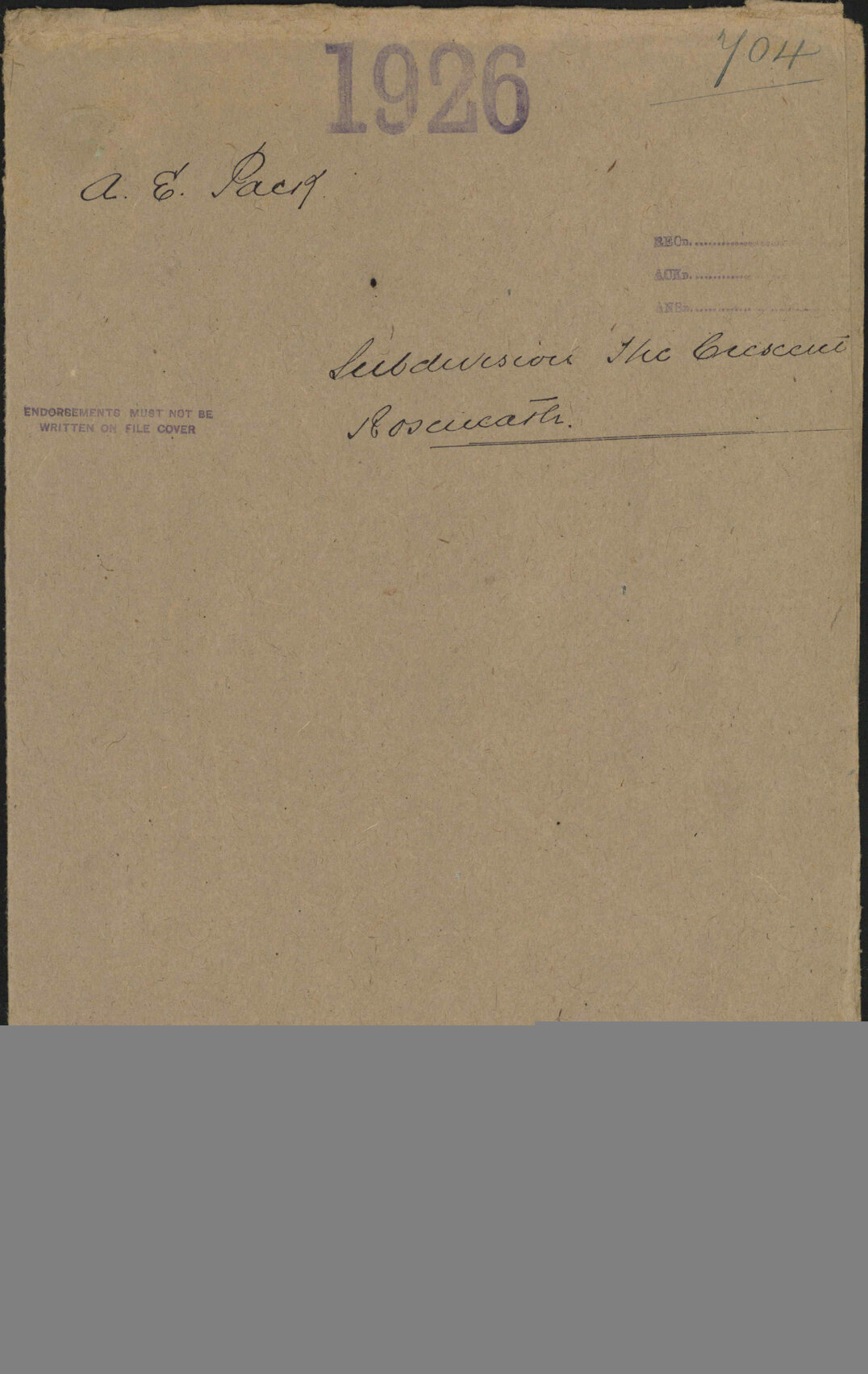 Subdivision The Crescent Roseneath - A E Pack