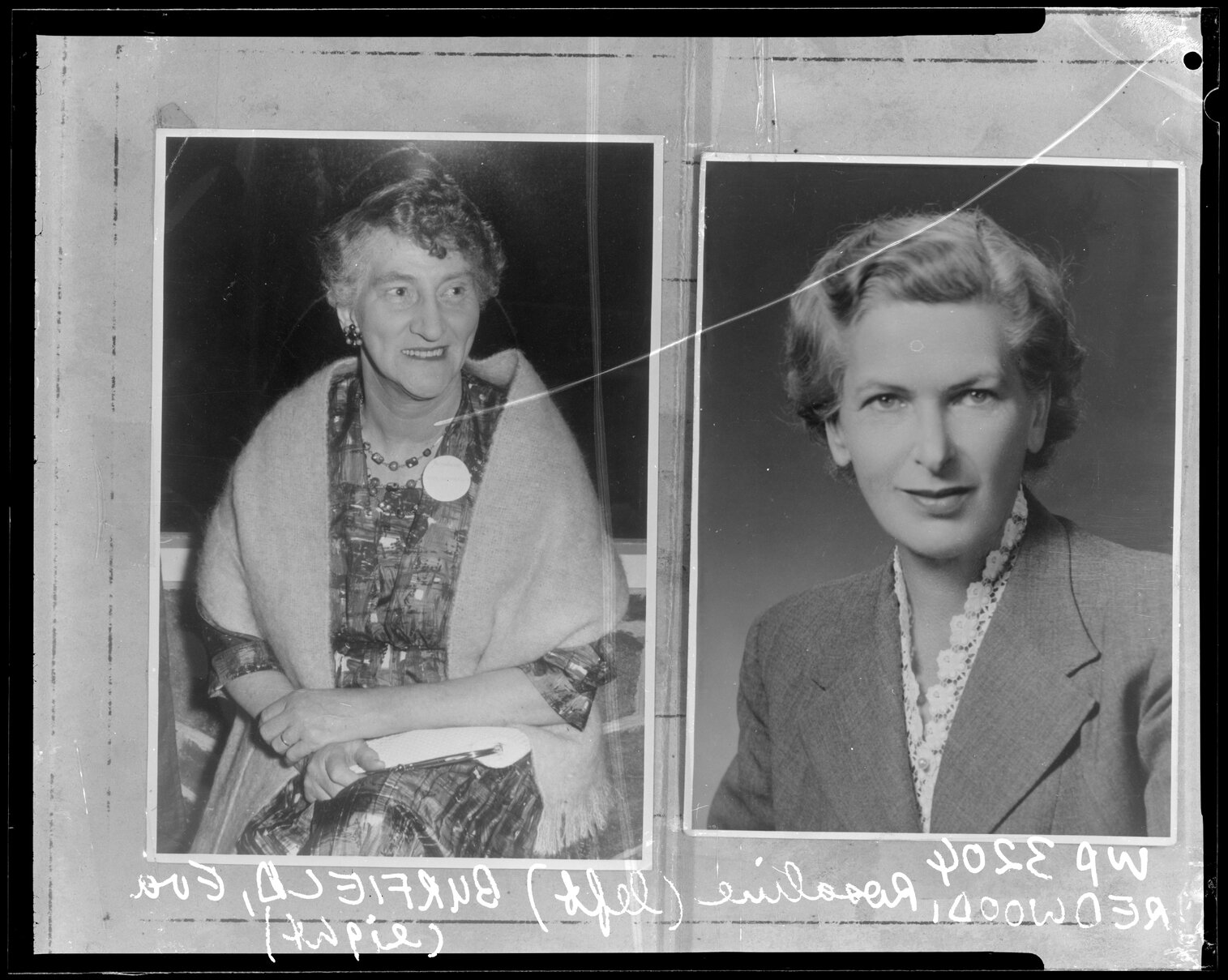 Portrait of New Zealand author, Rosaline Redwood ( left) and Eva Burefield (right)